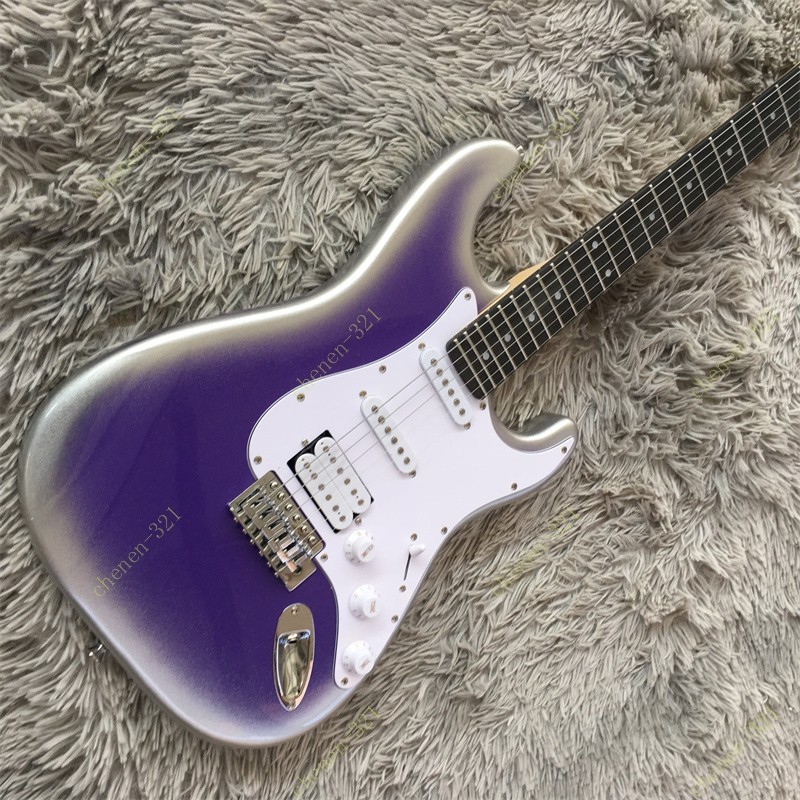 Solid Body Electric Guitar Stainless Fret S-S-H Pickups Maple Neck Purple Burst