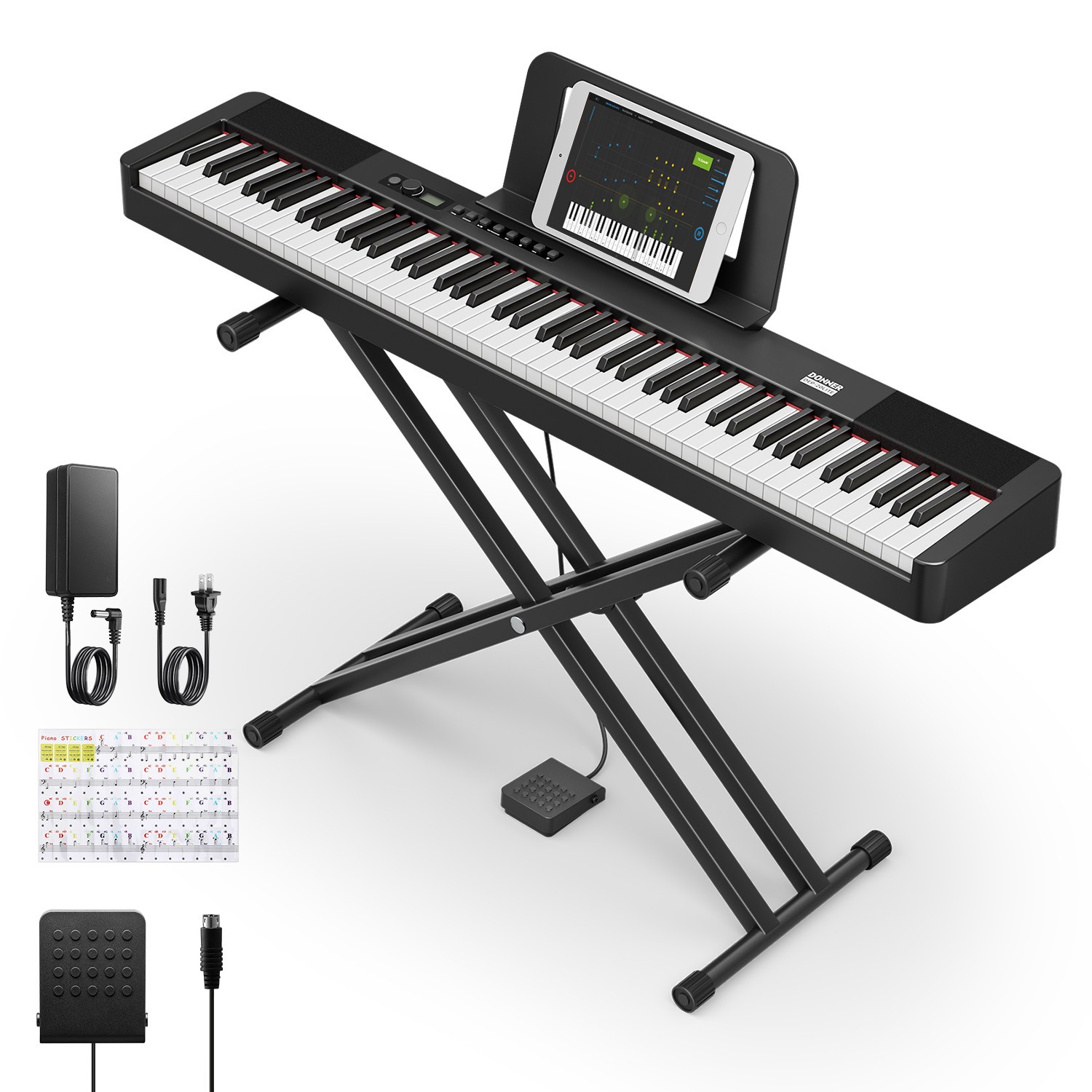 Donner DEP-20 Lite Digital Piano Keyboard For Sale With Stand Pedal 25W Speakers