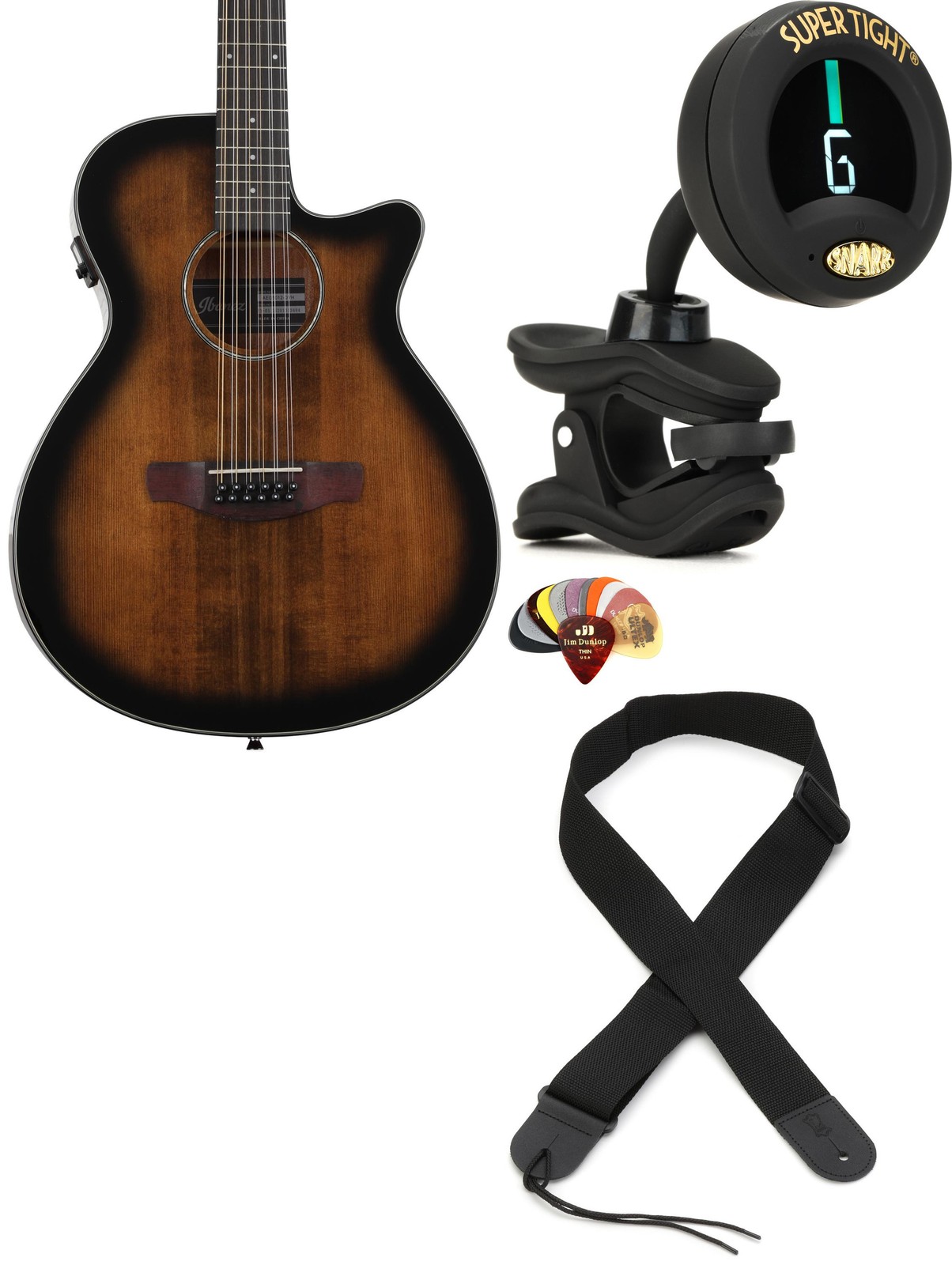 Ibanez AEG5012DVH + Snark ST-8 + Dunlop PVP101 + Levy’s M8POLYA-BLK Value B