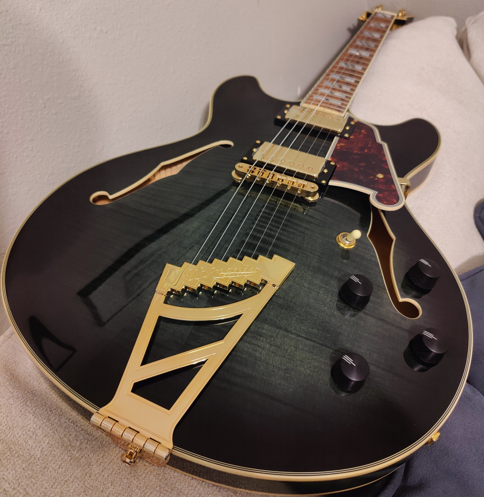 D’Angelico Excel DC Semi-Hollow w/Stairstep Tailpiece – Rare Grey Black NOT Dog!