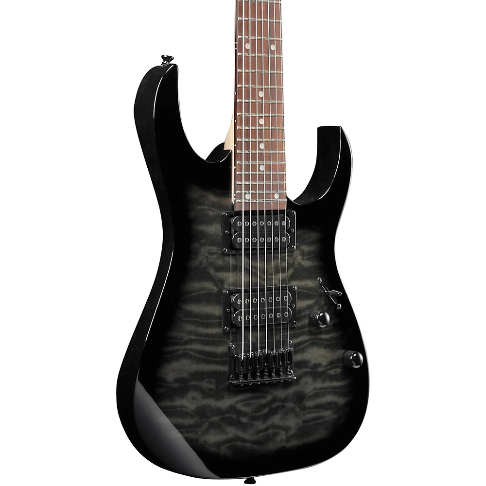 Ibanez GRG7221QA 7-String Electric Guitar Transparent Black Sunburst