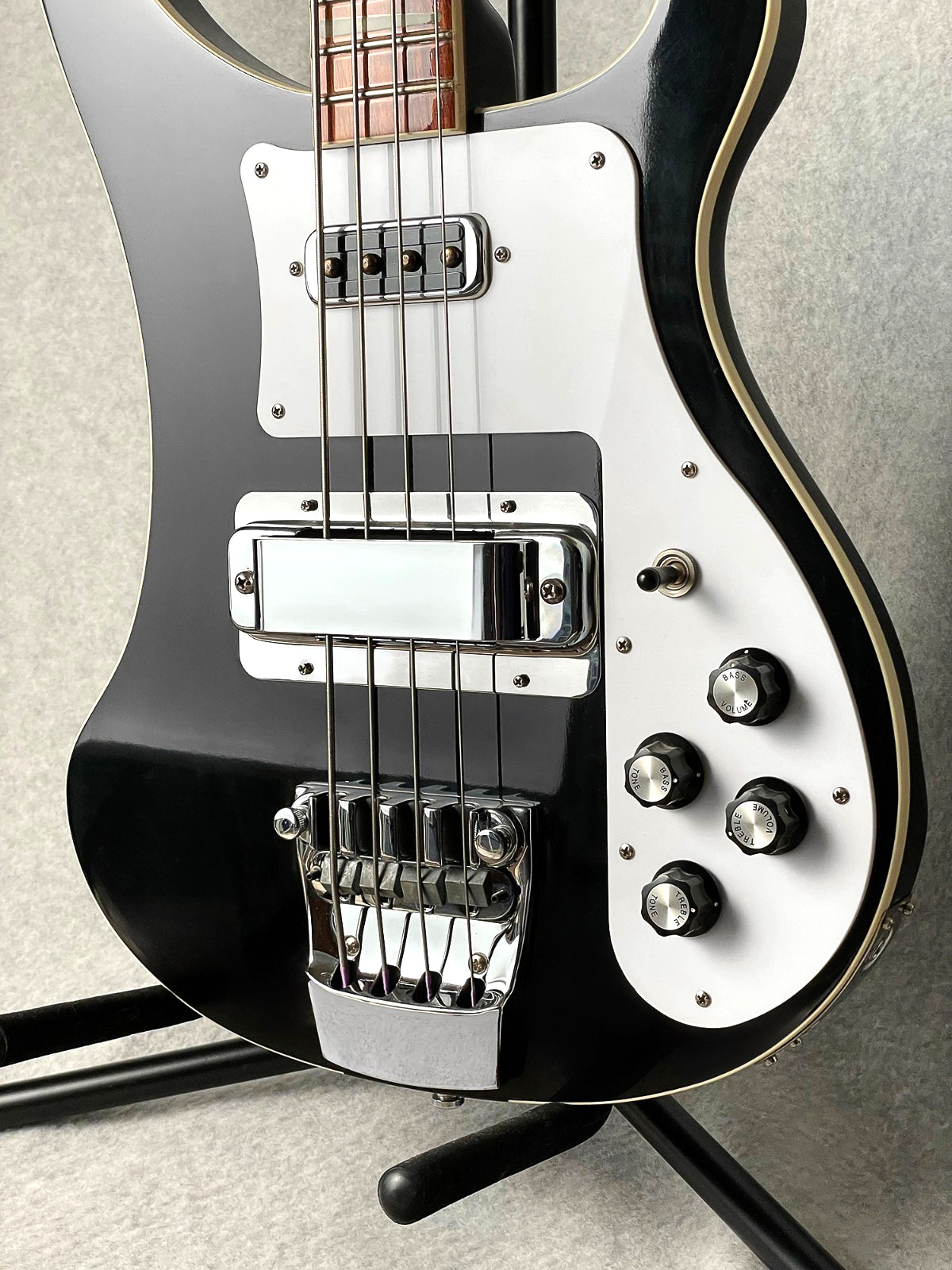 Rickenbacker 4003 Jetglo Black Bass Guitar + Case- Excellent 1999 Free Shipping