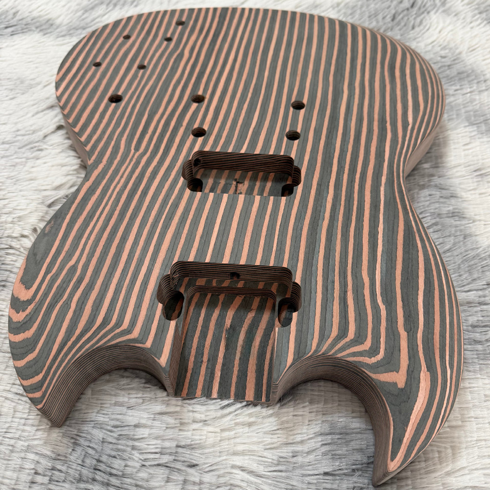 DIY Electric Guitar Kit Complete Set – Solid Zebrawood Body & Neck Hardware