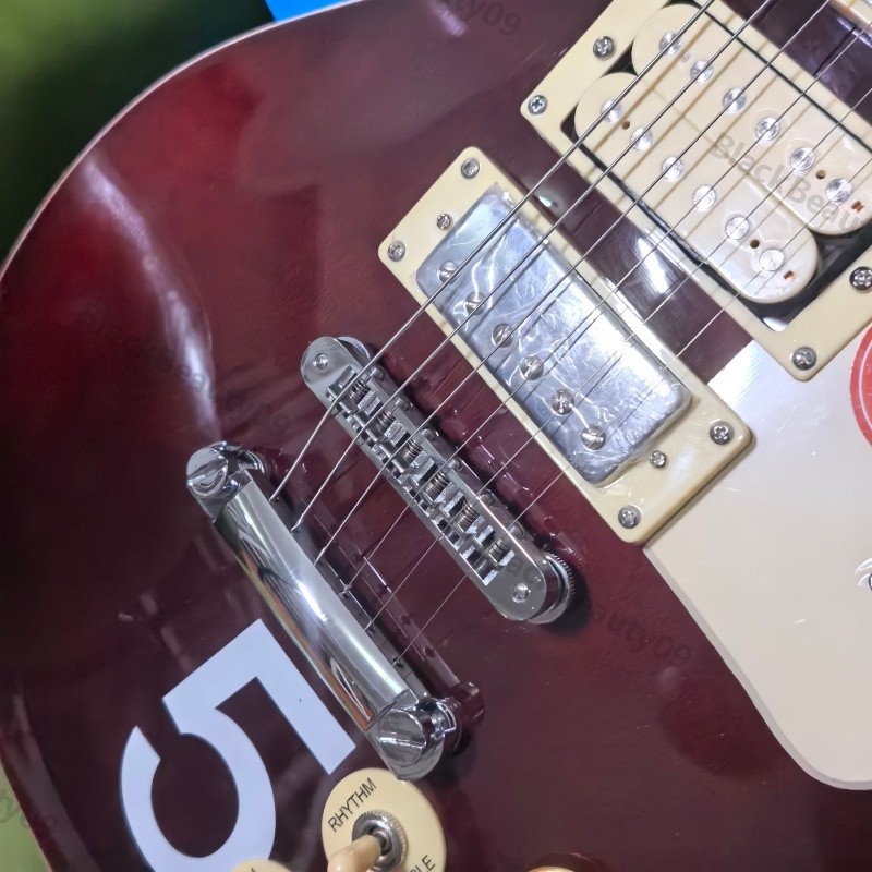 Electric Guitar Wine Red Finish HH Gold Hardware Bone Nut Stainless Rounded Fret