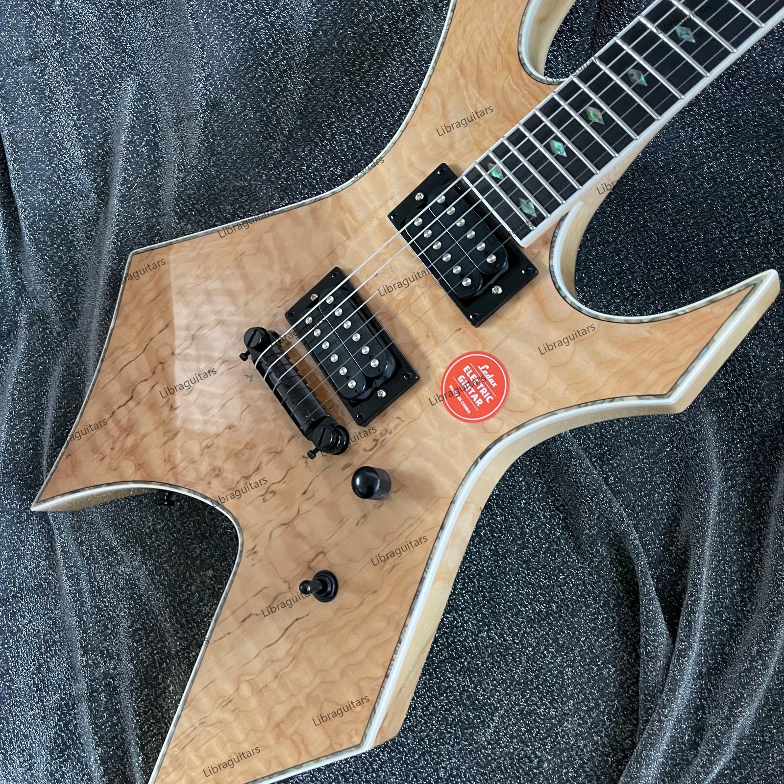 Electric Guitar Bone Nut Stainless Rounded Fret Edge Spalted Maple Top Veneer