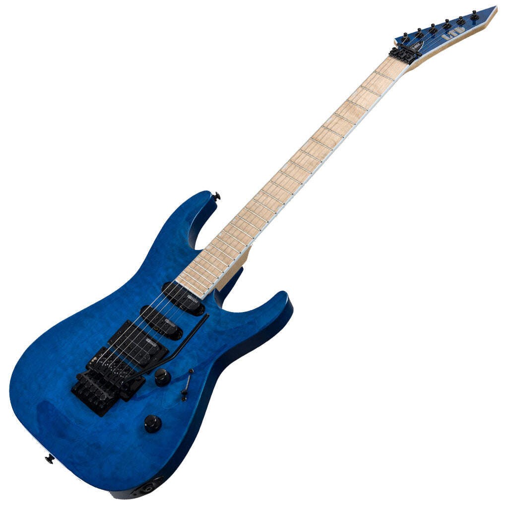 ESP LTD MH-203QM Electric Guitar w/Quilt Maple Top – See Thru Blue