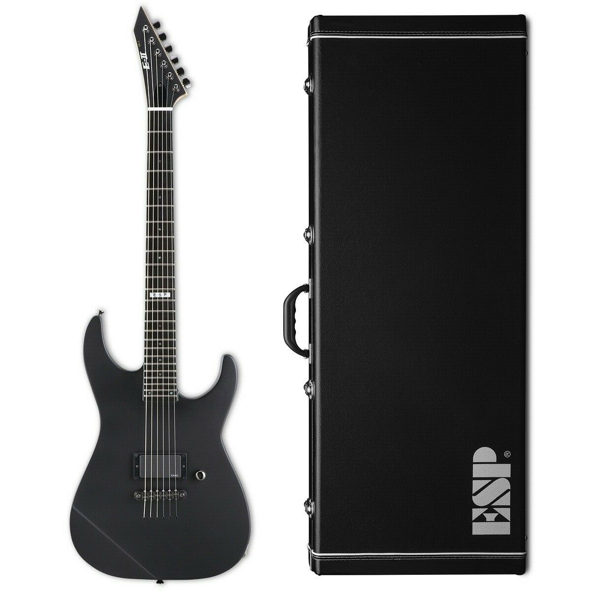 ESP E-II M-I Thru NT Black Satin Electric Guitar + Hard Case – Japan – B-Stock