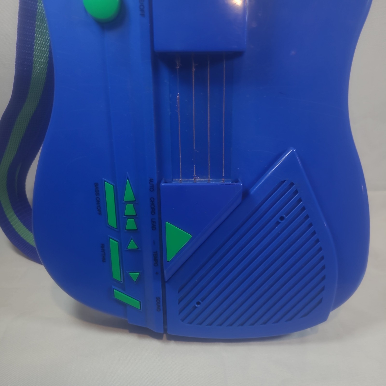 Rockin’ Thunder Remco Electronic Digital Guitar 1989 Blue Green Works Read*
