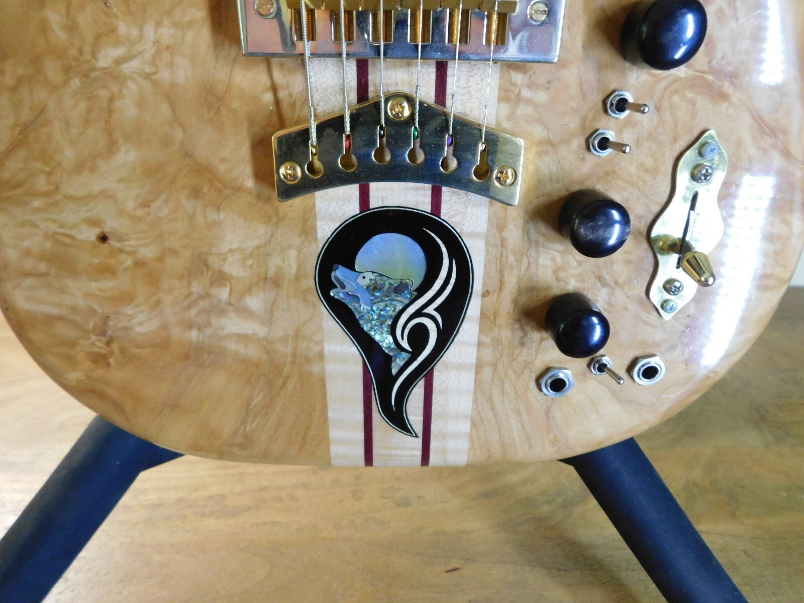 Bil Mitchell Tribute 2 Electric Guitar Maple Burl/Purpleheart !