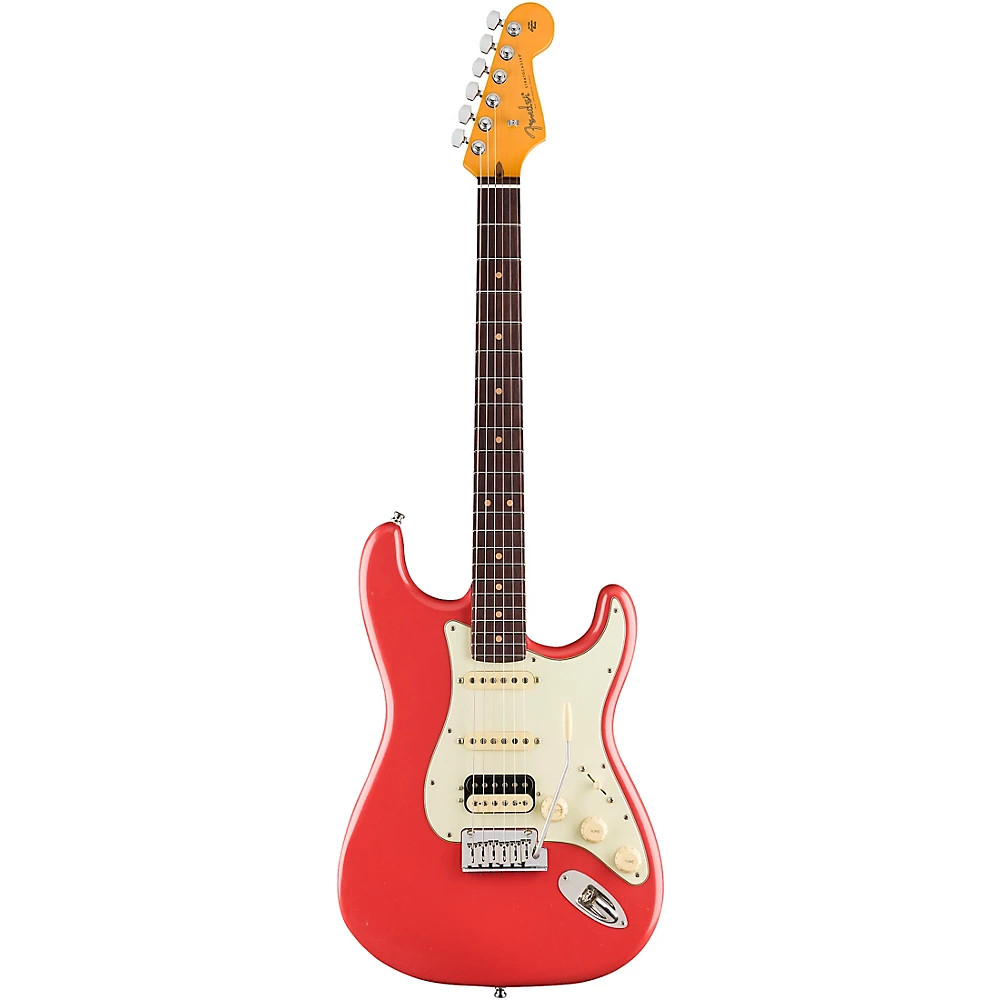 Fender American Ultra Luxe Vntg 60s Stratocaster HSS Rosewd FB Guitar Fiesta Red