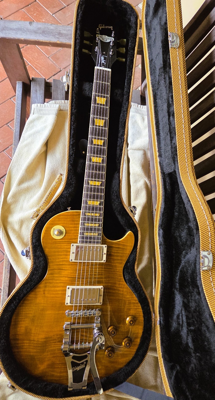 Joe Perry Boneyard Copy LP style Custom guitar w HSC Upgraded Duncan 59’ PAF’s