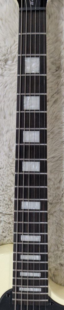 ESP LTD Deluxe Flat Top 6-String Electric Guitar, Olympic White LEC01FTOW