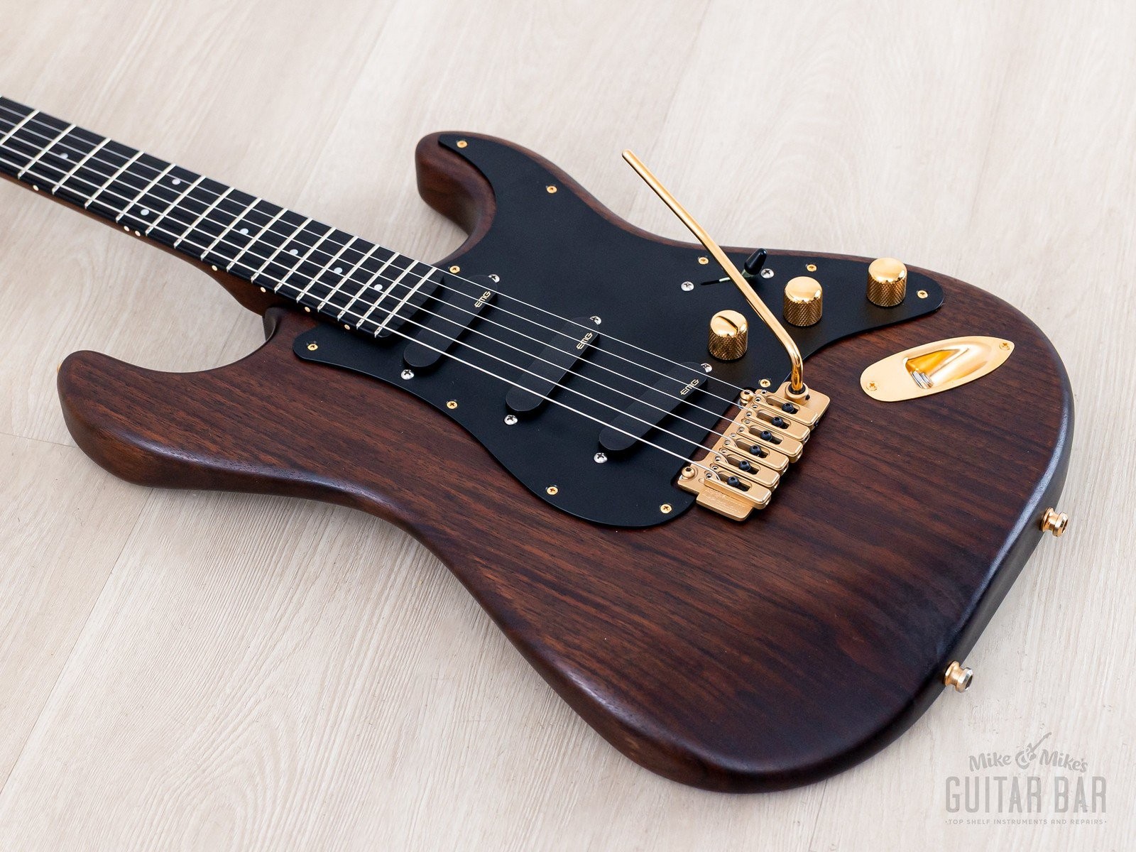 1990s Moon Custom Guitars Superstrat Mahogany S-Style w/ EMG & Case, Japan