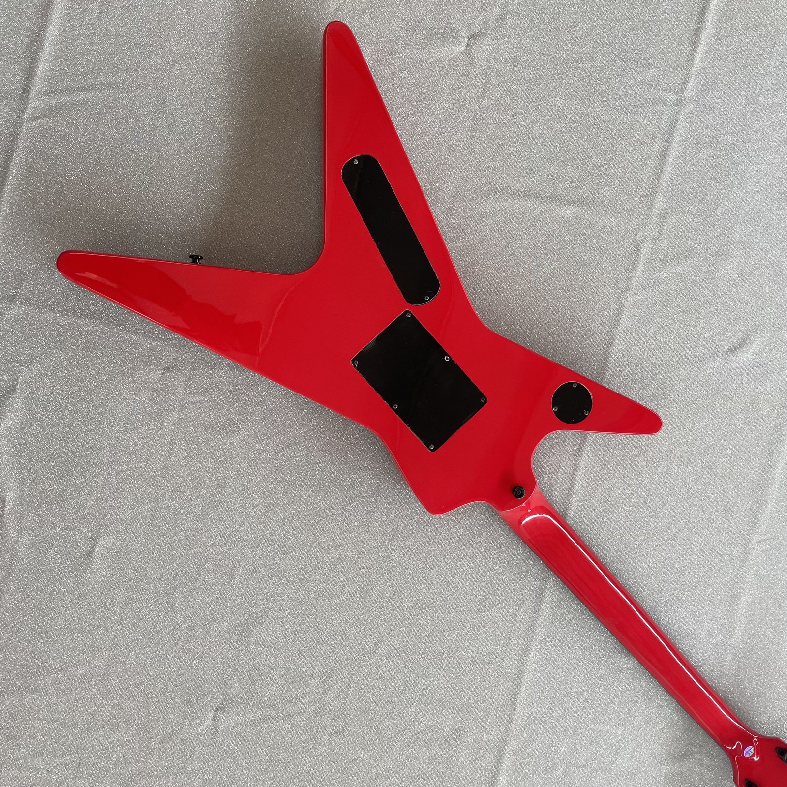 Unbrand Dimedean Electric Guitar Bright Red soild body Lightning top Fast ship