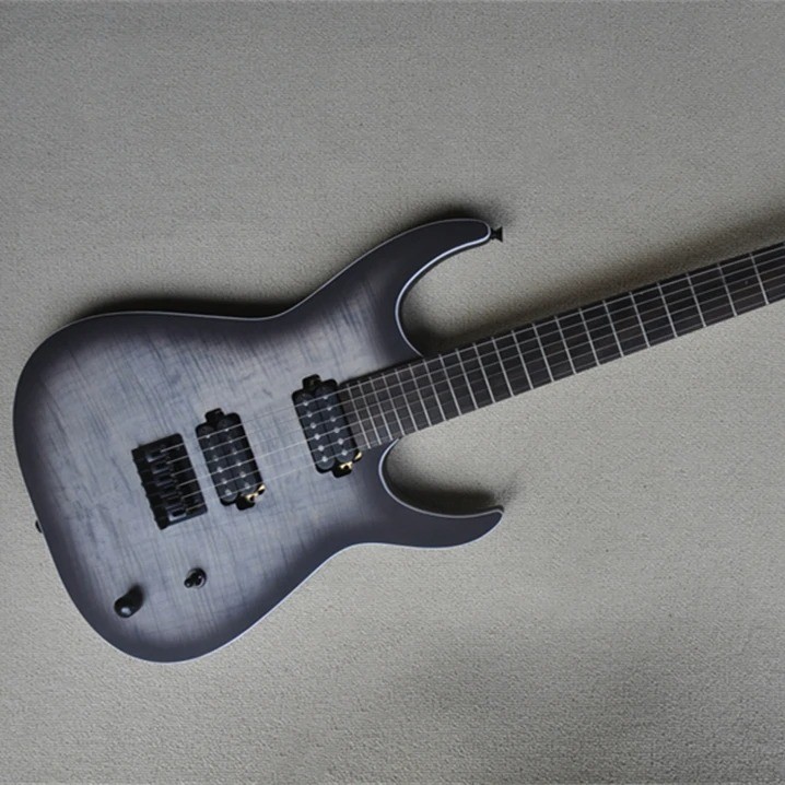 24 Frets Custom 6 String Electric Guitar with Flame Maple Veneer