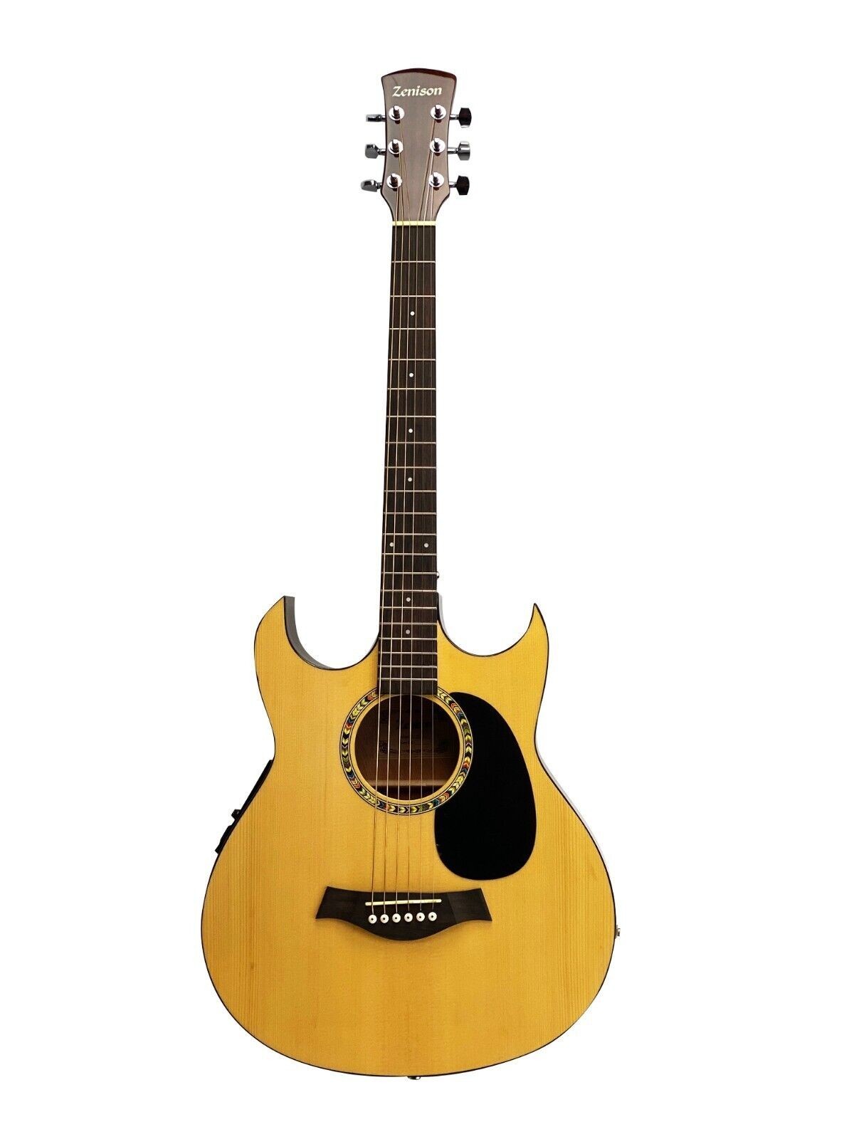 B-Stock Thin Line Solid Guitar Acoustic Electric Double Cutaway Guitar Natural