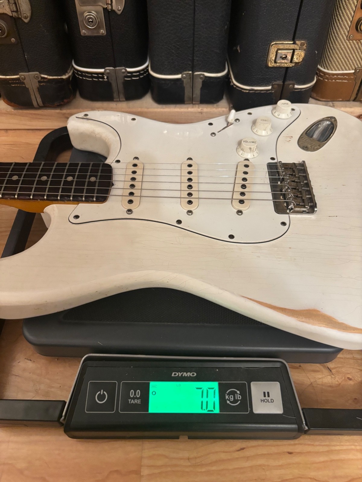 Fender Stratocaster GLAS Custom 1963 Vintage White Heavy Relic Hardtail Feather