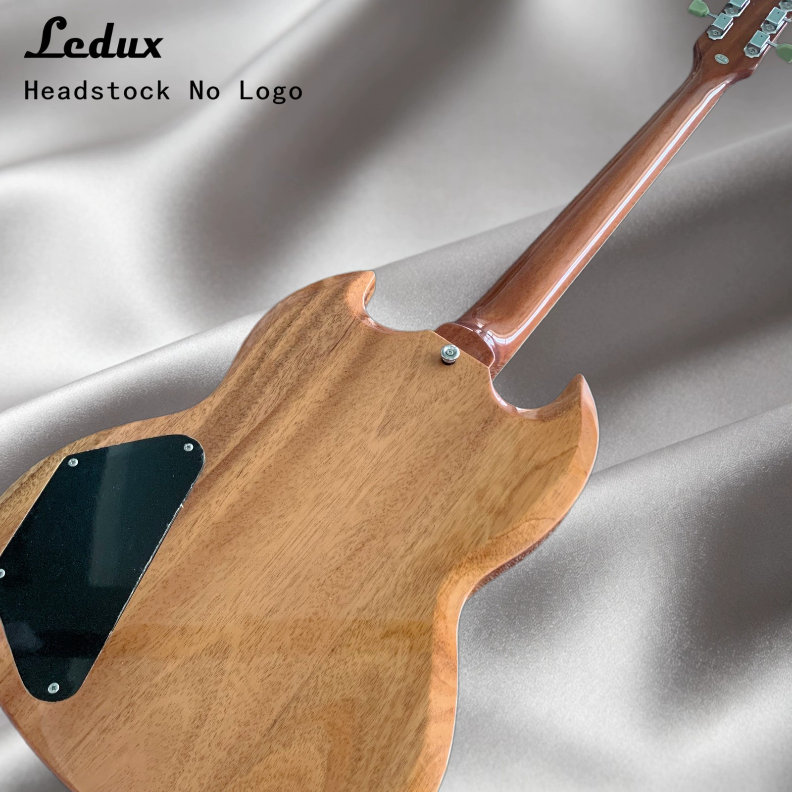 Solid Electric Guitar Natural Mahogany Finish HH Pickups Bone Nut 22 Frets