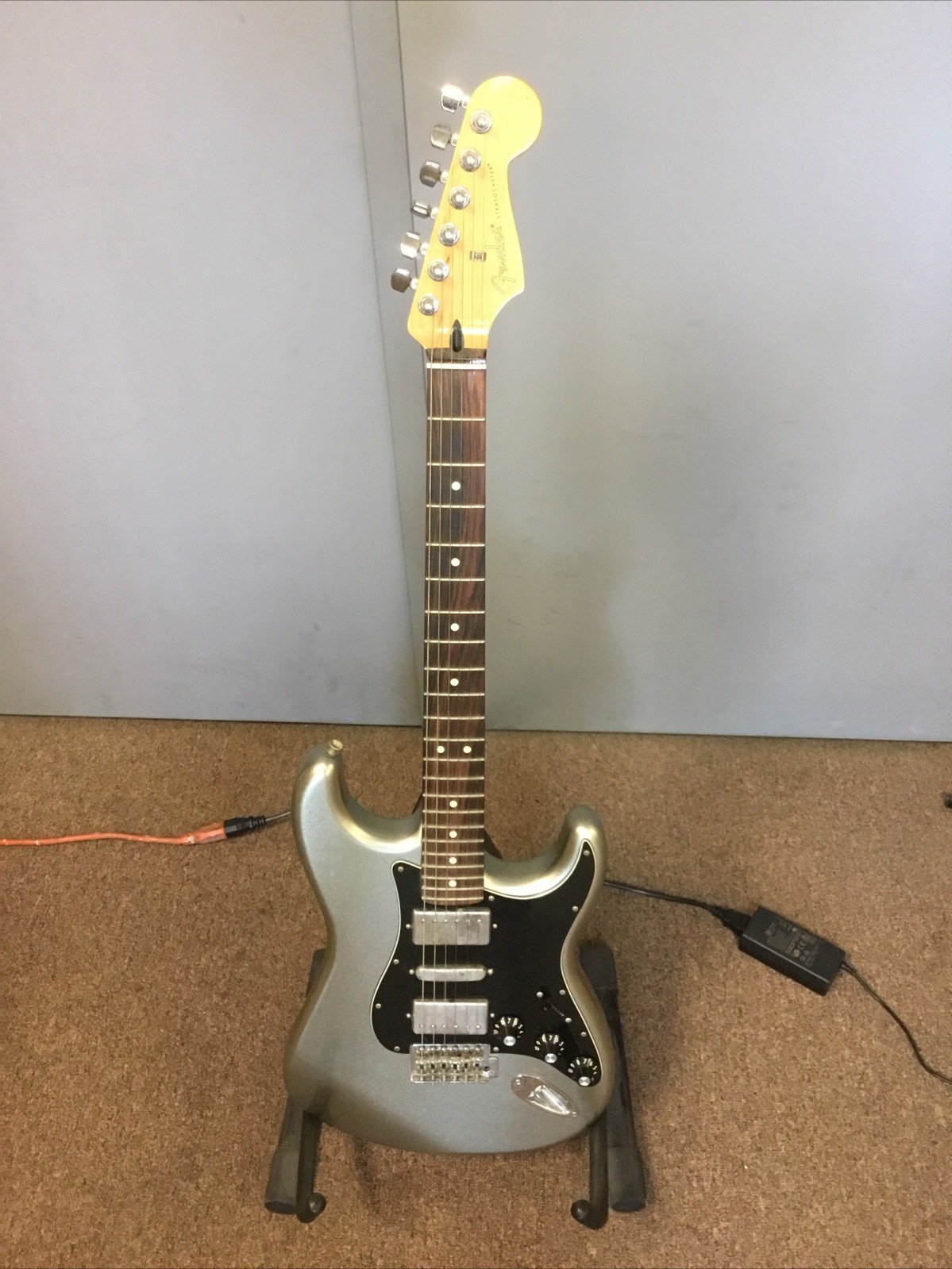 2012 Mexico Fender Blacktop HSH RW TSV Stratocaster, Titanium Silver Guitar MIM
