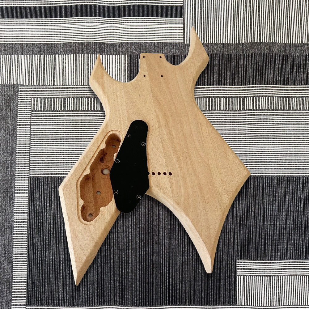 DIY Unfinished BC Rich Electric Guitar Kit Mahogany Body Maple Neck Black Part