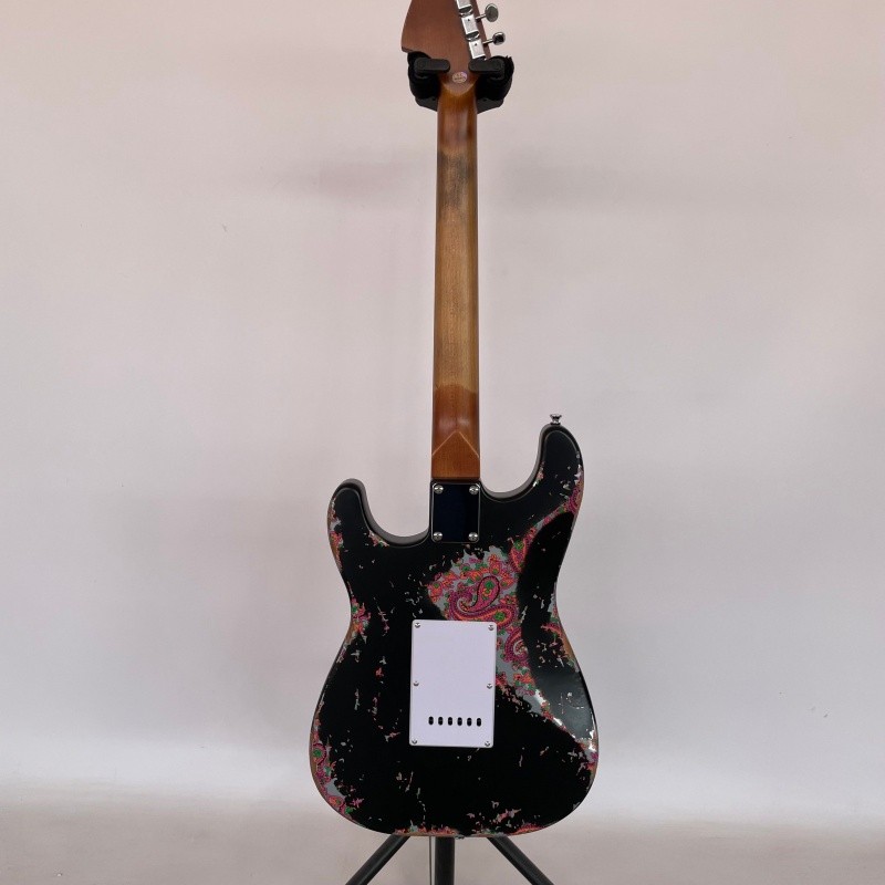 aged electric guitar black Paisley Rounded fret Edge stainless Fret bone nut