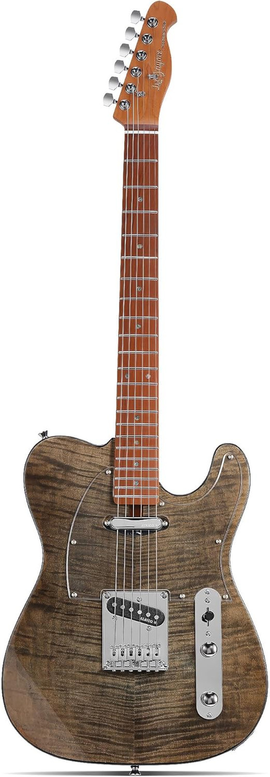 TL Electric Guitar – Flame Maple Top, Mahogany Body, Maple Neck – Alnico V Picku