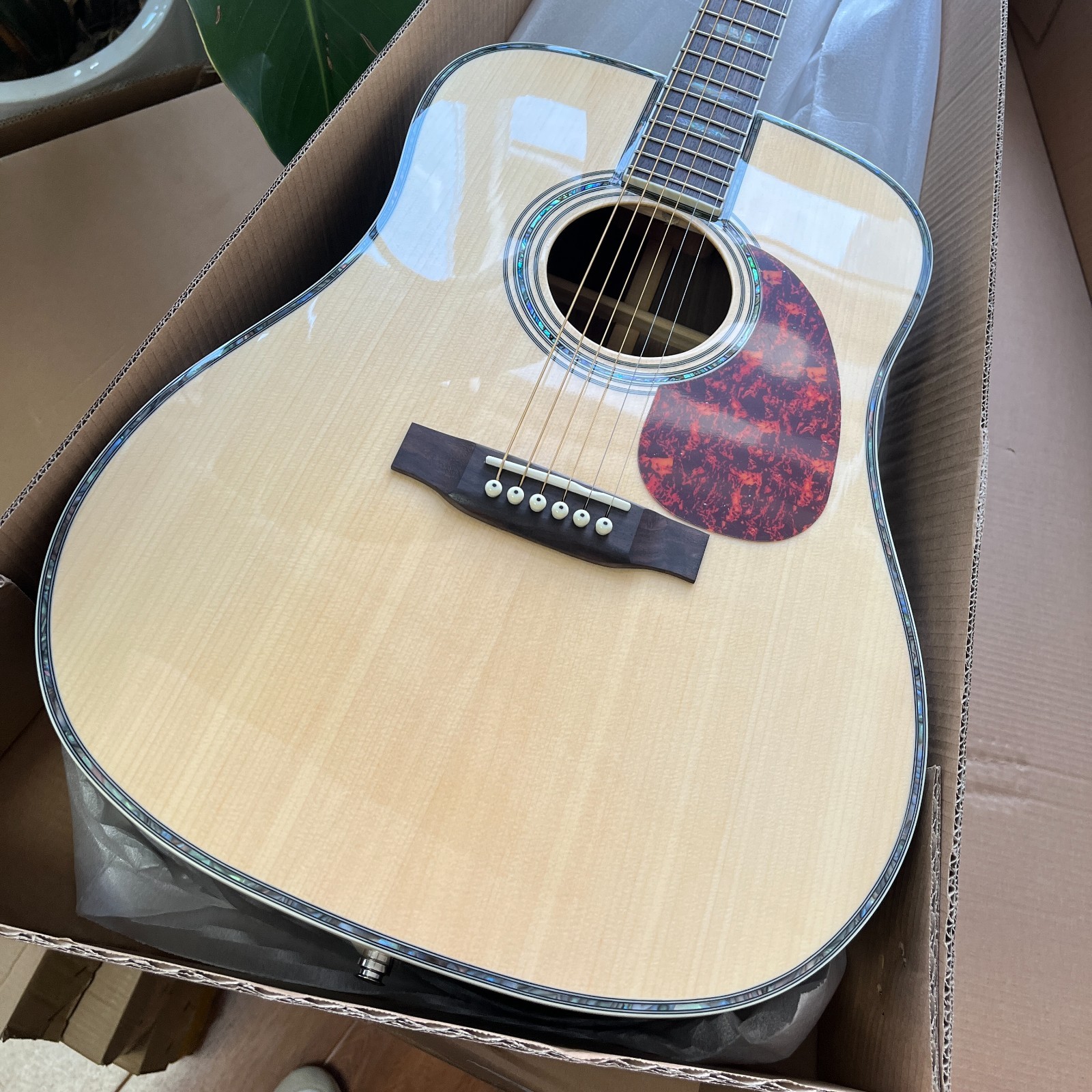 Ship US 41″ D-45 Acoustic Guitar – Abalone Pearl Inlay, Sitka Spruce Top