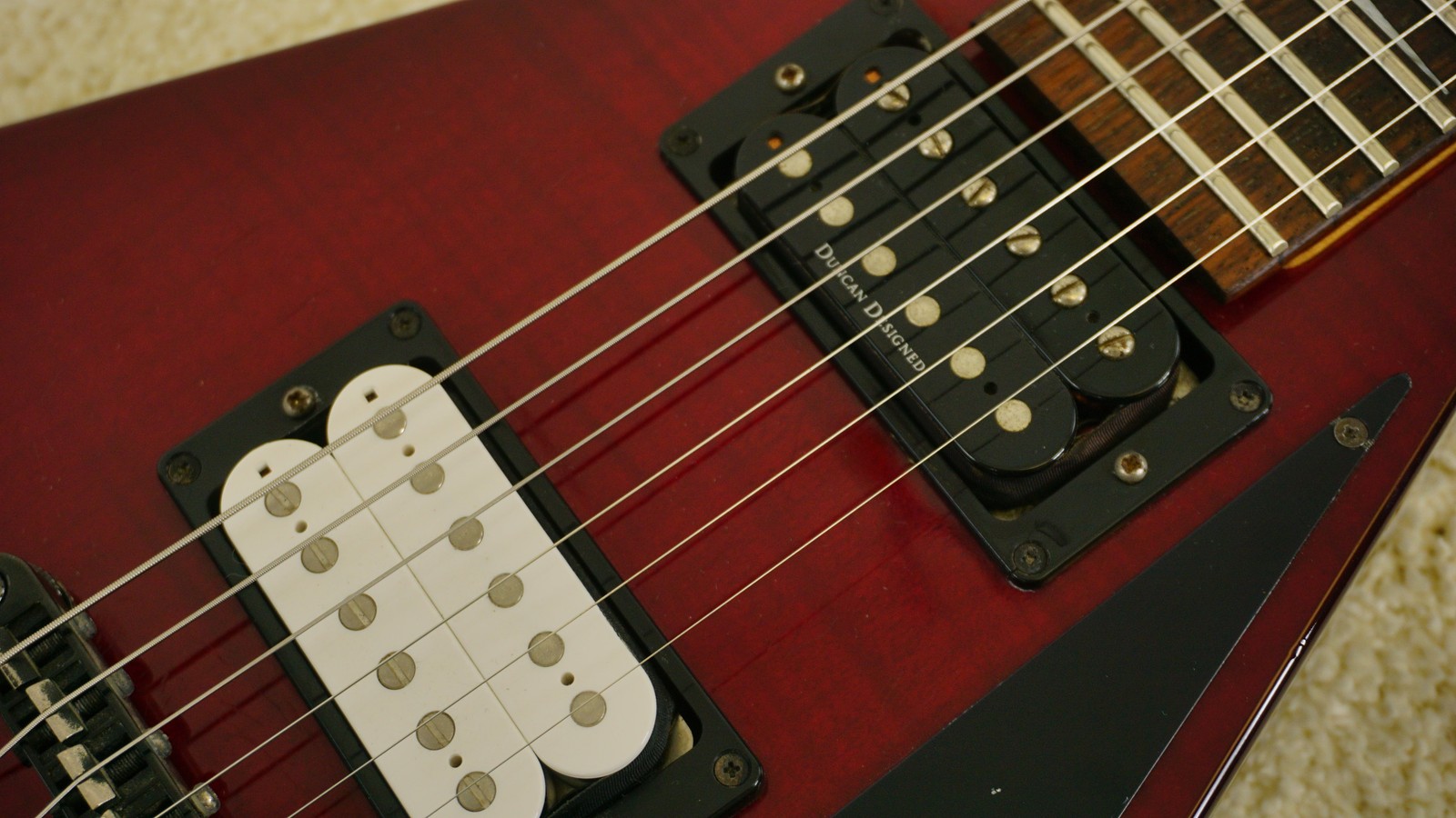 1998 Grover Jackson RR-CU50Q Rhoads Transparent Red Quilt MIJ w/ Jackson Case