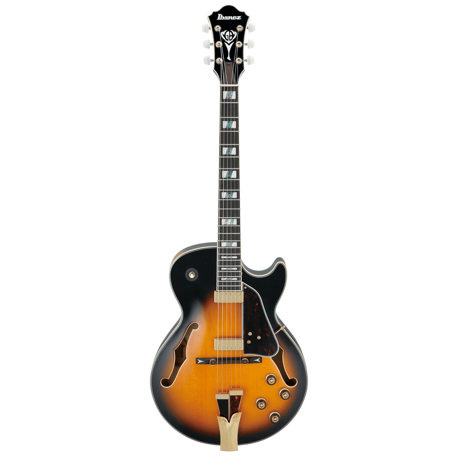 Ibanez GB10SE George Benson Signature Hollowbody E/G, Ebony FB, Brown Sunburst