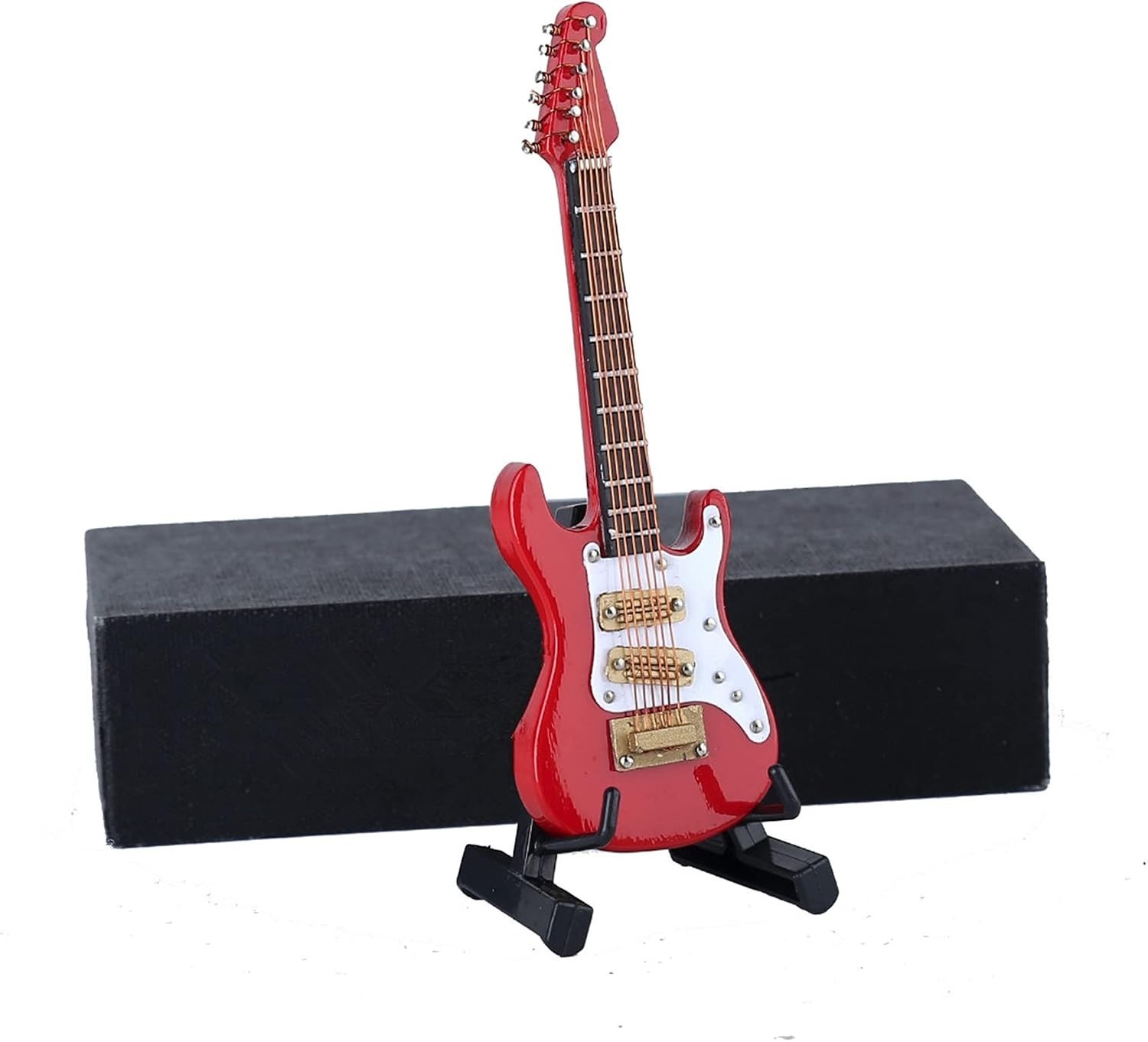 Stunning 1:12 Scale Miniature Electric Guitar – Stand & Case Included, Red