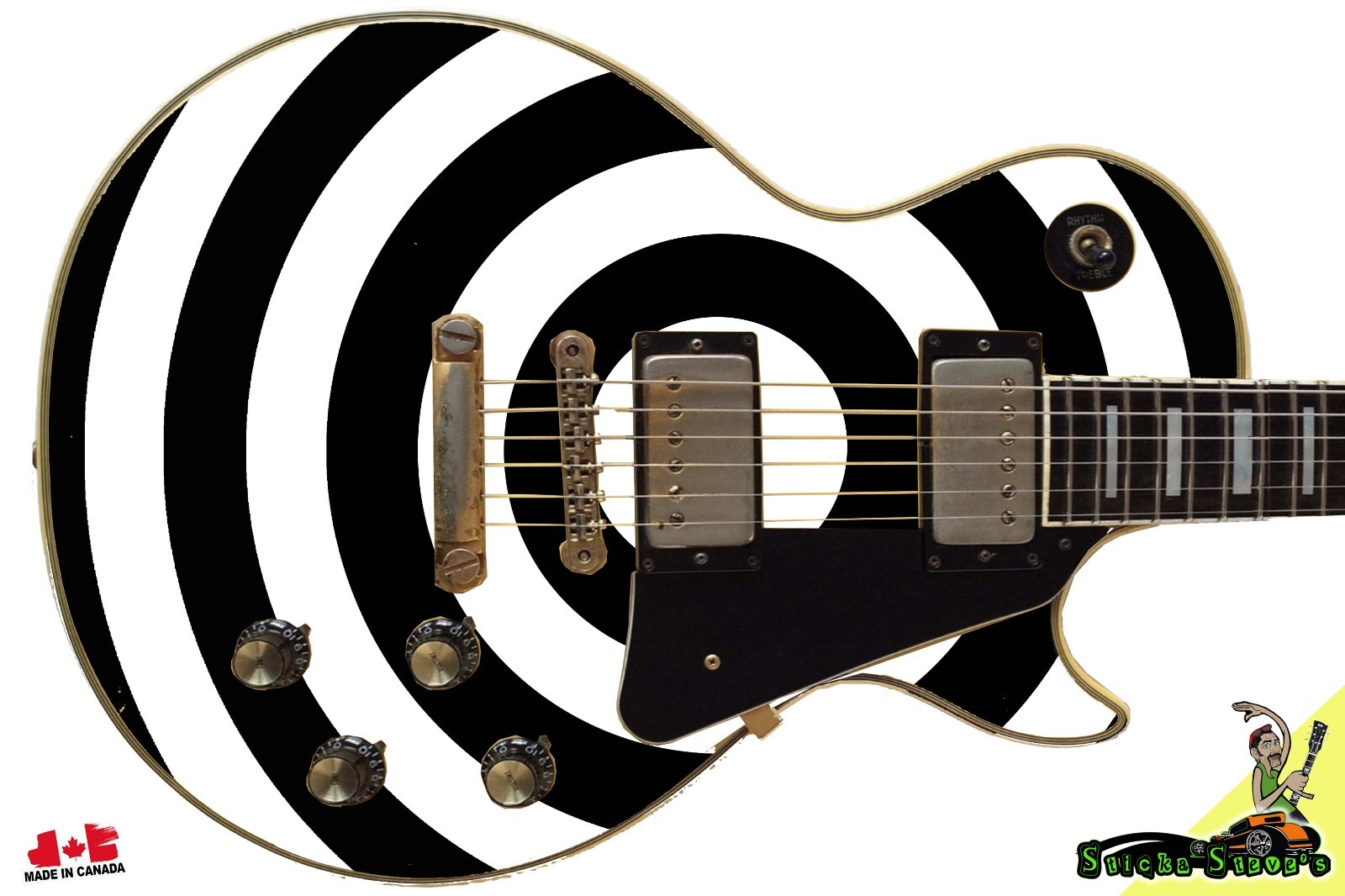 Guitar Wrap Skin Axe Re-Skin Iconic 80’s Metal Rock Wylde Bullseye Target BW 185