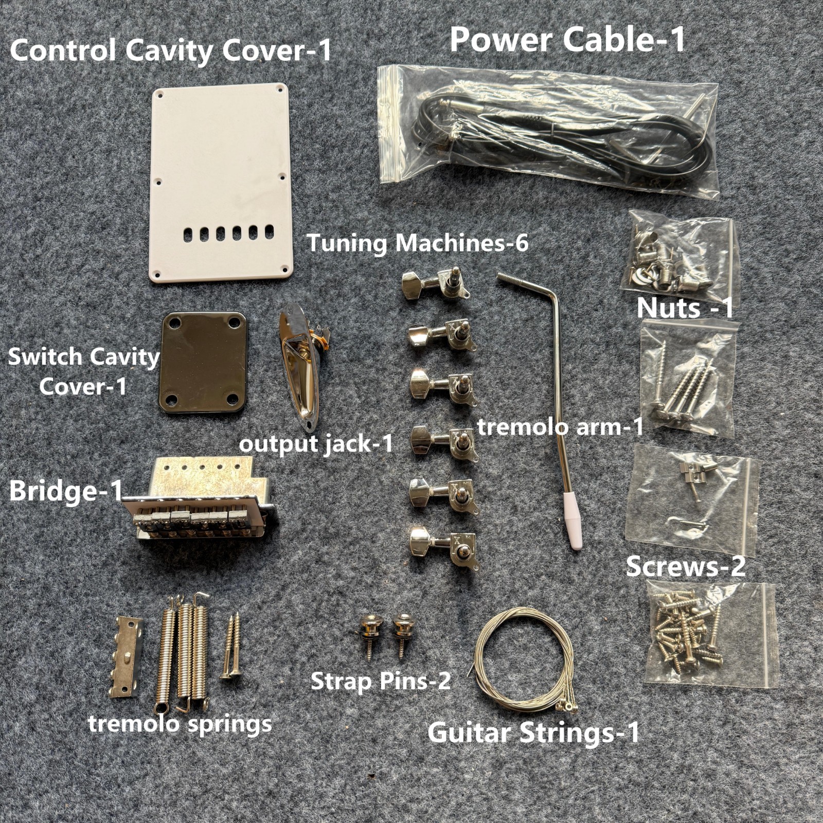 Original Wood Color ST Electric Guitar Components with Accessories Fixed Bridge