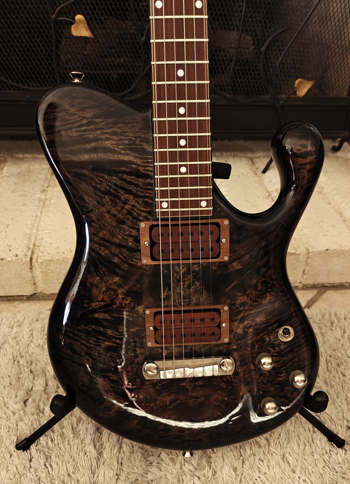 Fibenare Erotic Dalmat Single Cut Charcoal | Boutique Handmade Electric Guitar