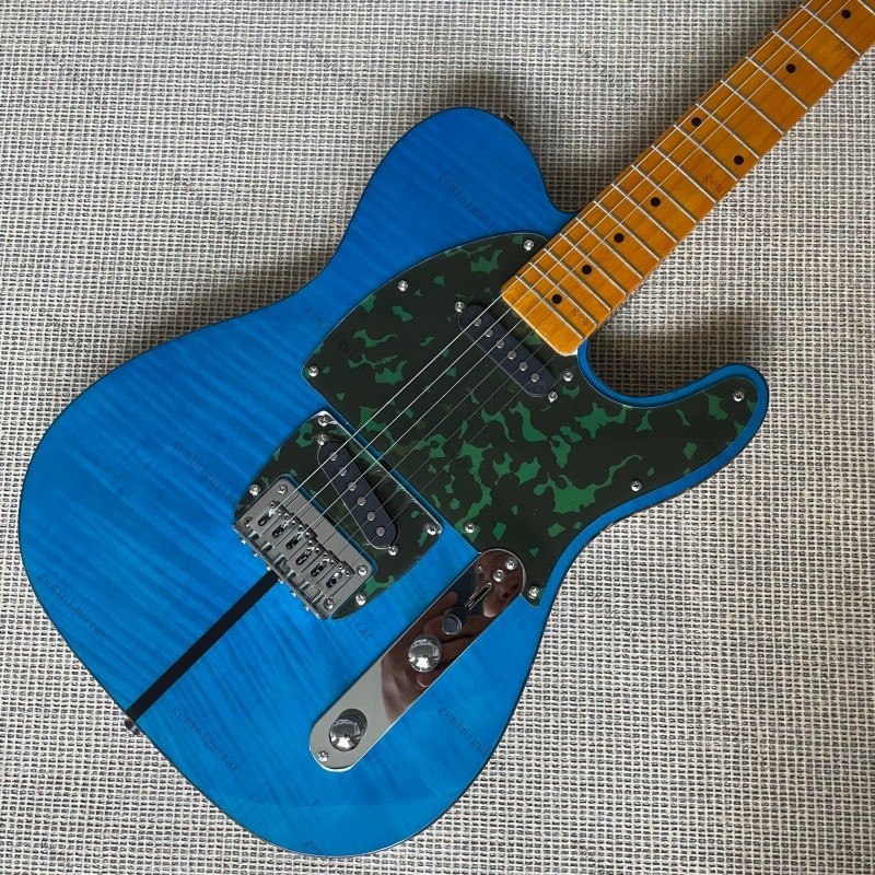solid T-L electric guitar cat blue SSS pickups maple fretboard free shipping