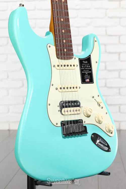 Fender American Ultra Luxe Vintage ’60s Stratocaster HSS Electric Guitar – Sea