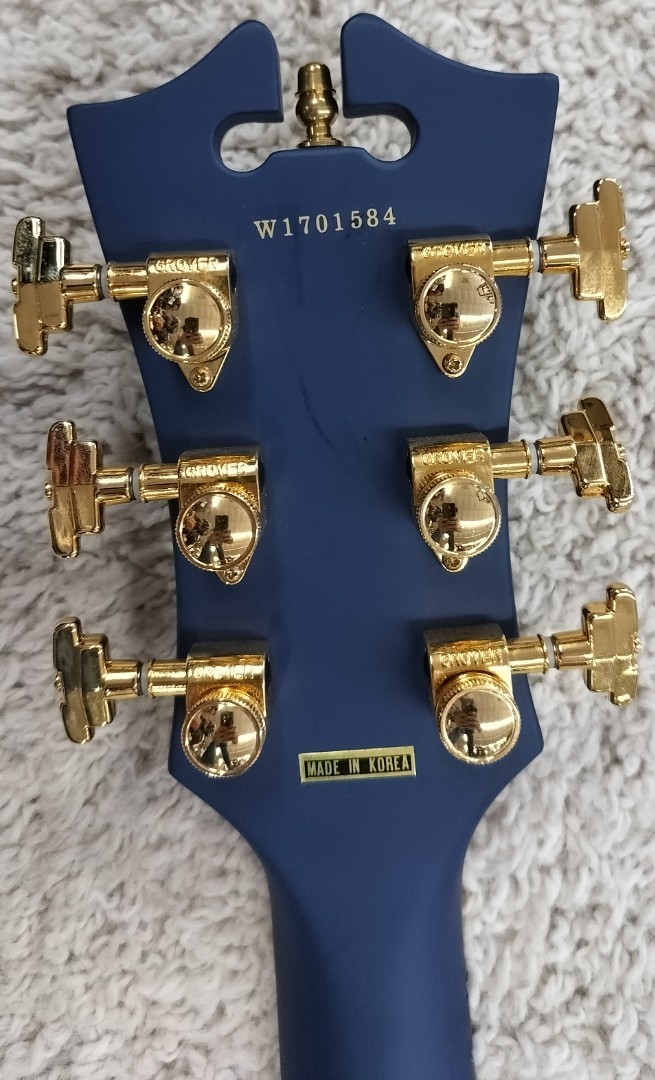 D’Angelico Deluxe DC Semi-Hollow Limited Guitar, Matte Powder Blue, DADDCMPBGTCB