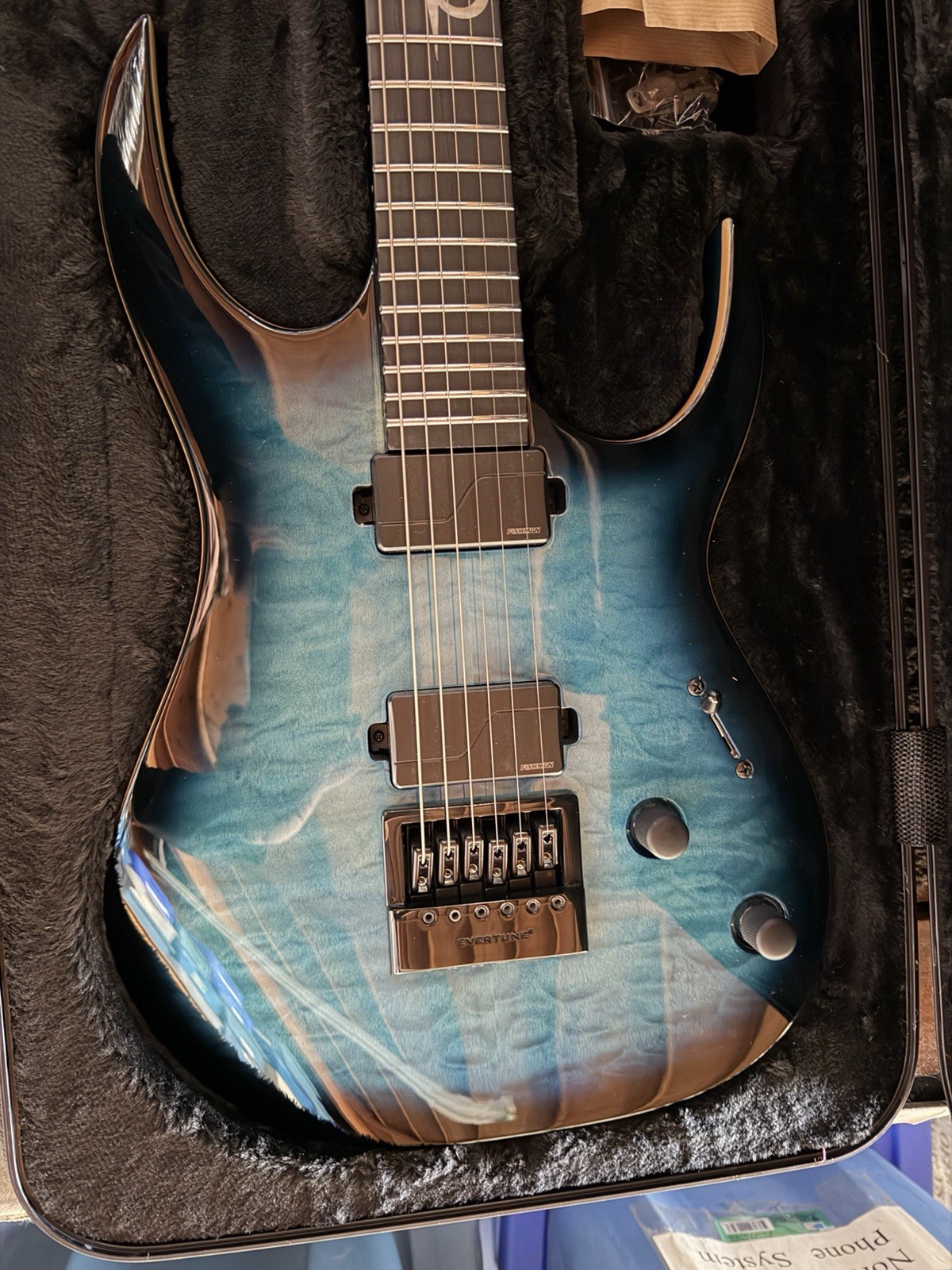 Solar A1.6D-27 LTD 6 String Electric Guitar Blue Solid Body w/ Hard Case