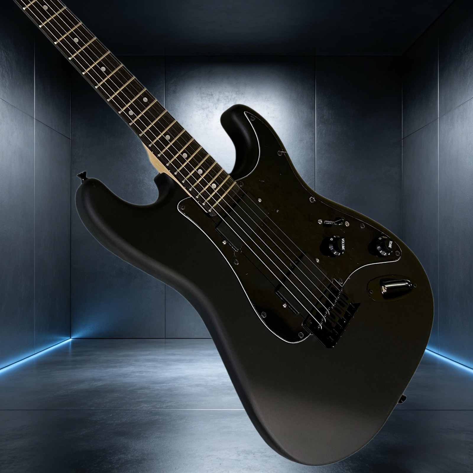 ST Electric Guitar Active Pickups Matte Black Color Rosewood Fretboard 22 Frets