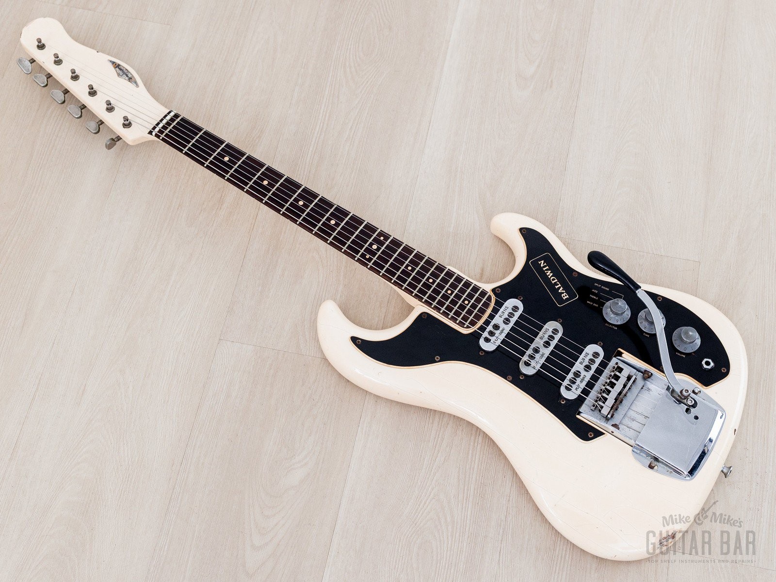 1966 Baldwin-Burns Jazz Split Sound Vintage Guitar White w/ Wild Dog
