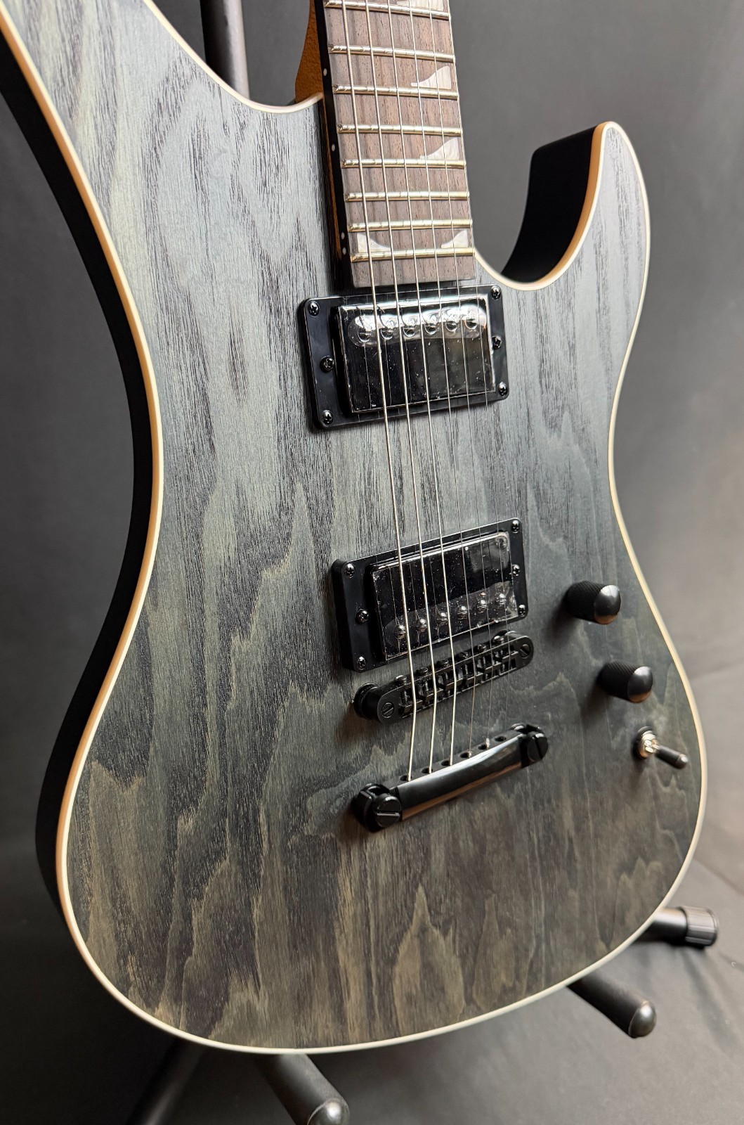 Schecter Avenger Standard Electric Guitar Charcoal Satin Ash Finish