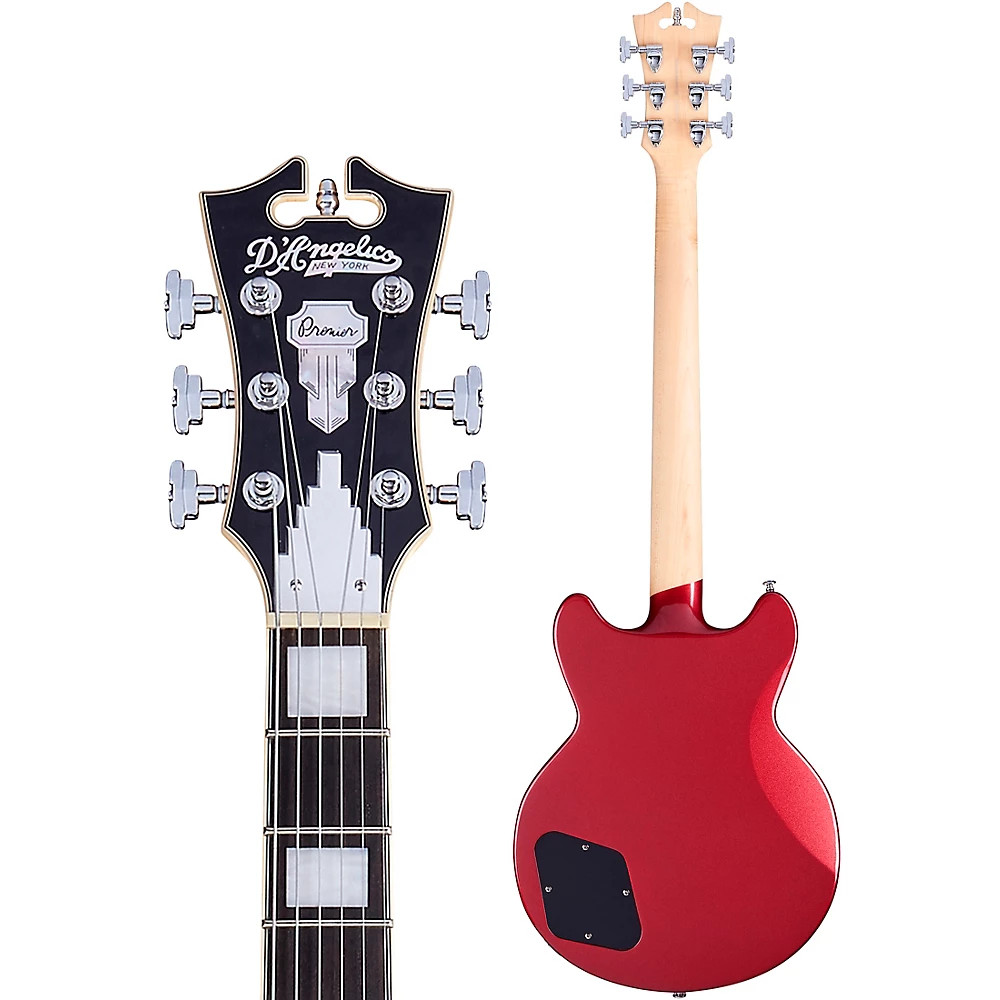 D’Angelico Premiere Brighton Solid Body Guitar Double Cutaway Stopbar Oxblood