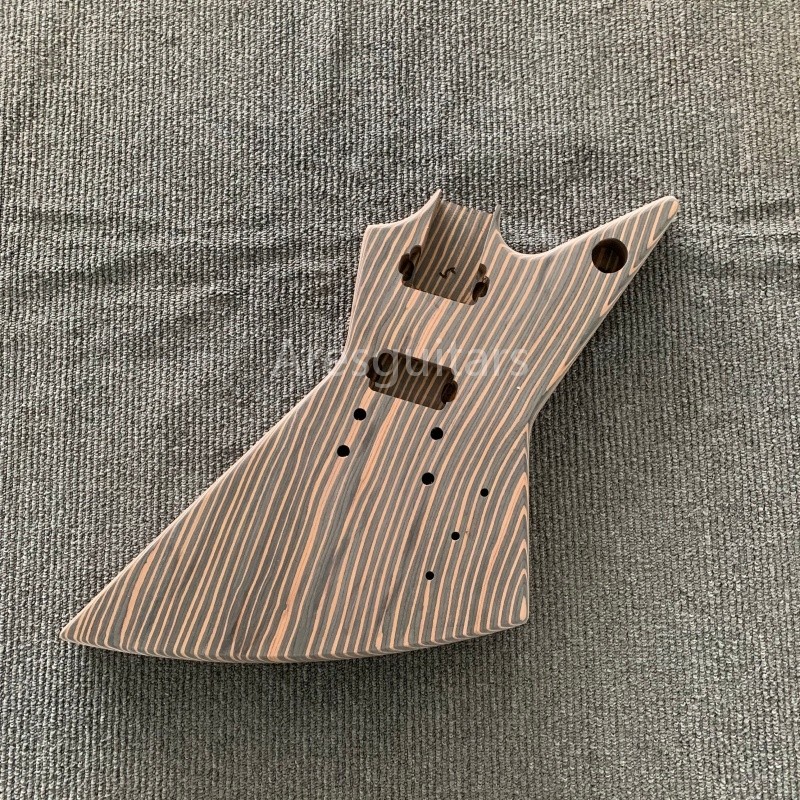 Unfinished Zebrawood DIY Electric Guitar Kits Include Hardware HH Pickups