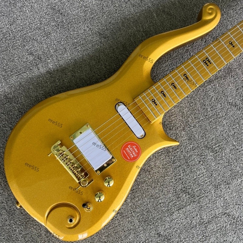 Solid Cloud prince Electric Guitar Stainless Steel Round Fret S-H Metallic Gold