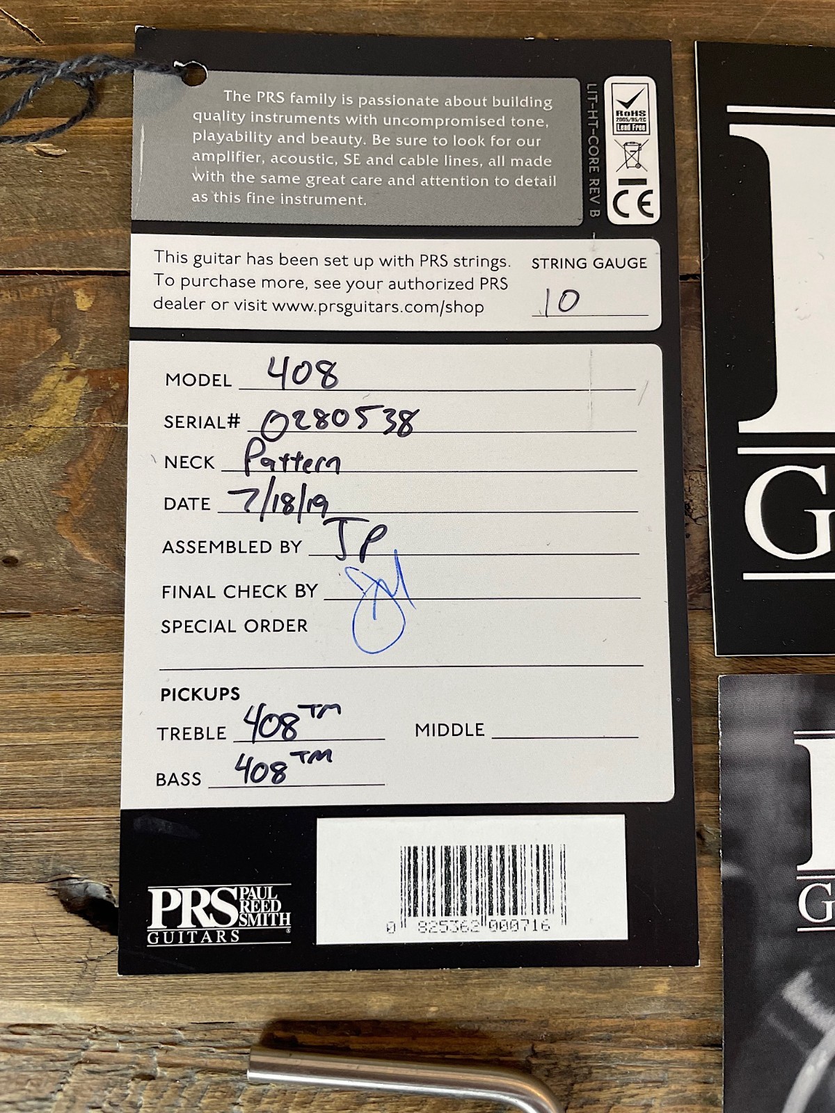 2019 PRS 408 Dark Cherry Sunburst