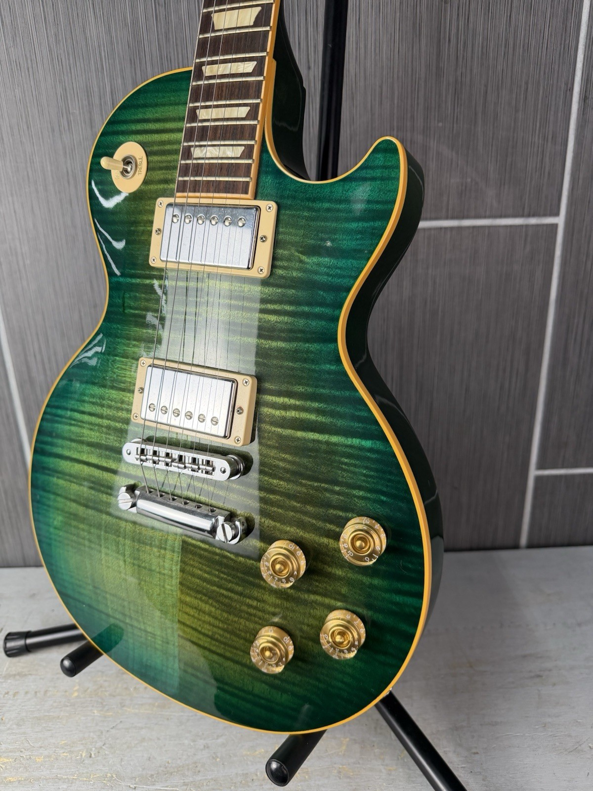 2014 Gibson Les Paul Traditional 120th Anniversary Ocean Blue Flame Top w/ Case