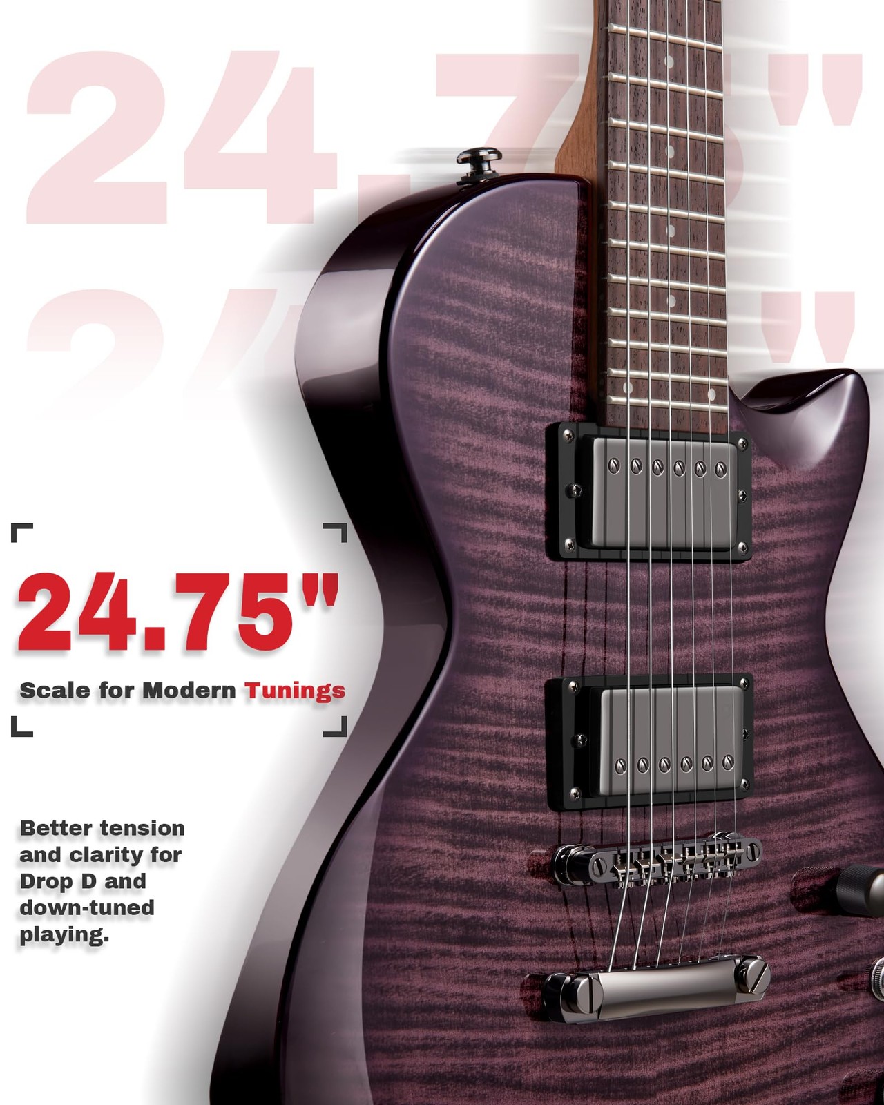 AKLOT 24-Fret Electric Guitar Kit, 40 inch Single Cut (LP Style), Modern