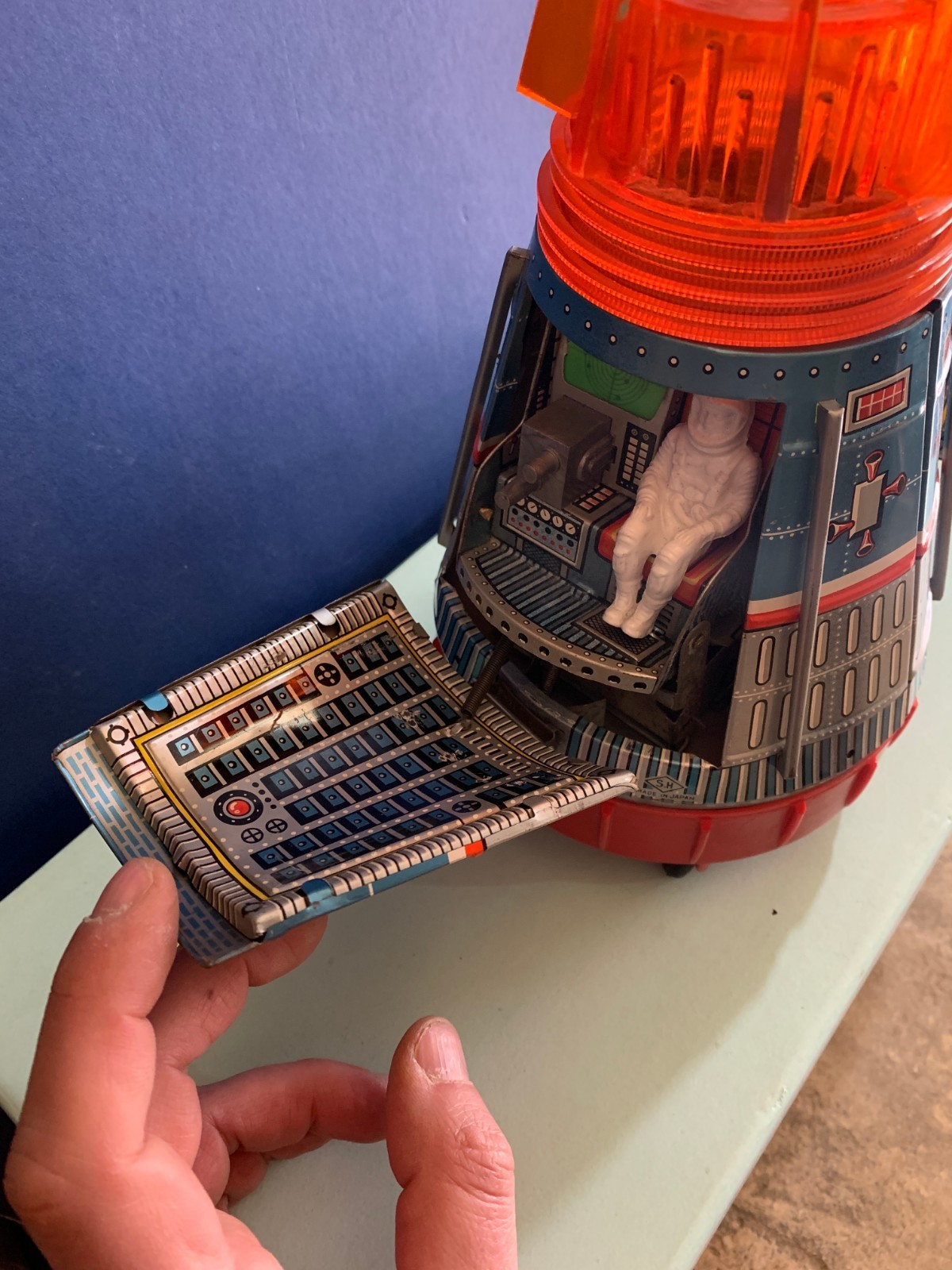VINTAGE TIN TOY SUPER SPACE SHIP CAPSULE HORIKAWA SH JAPAN 1960s