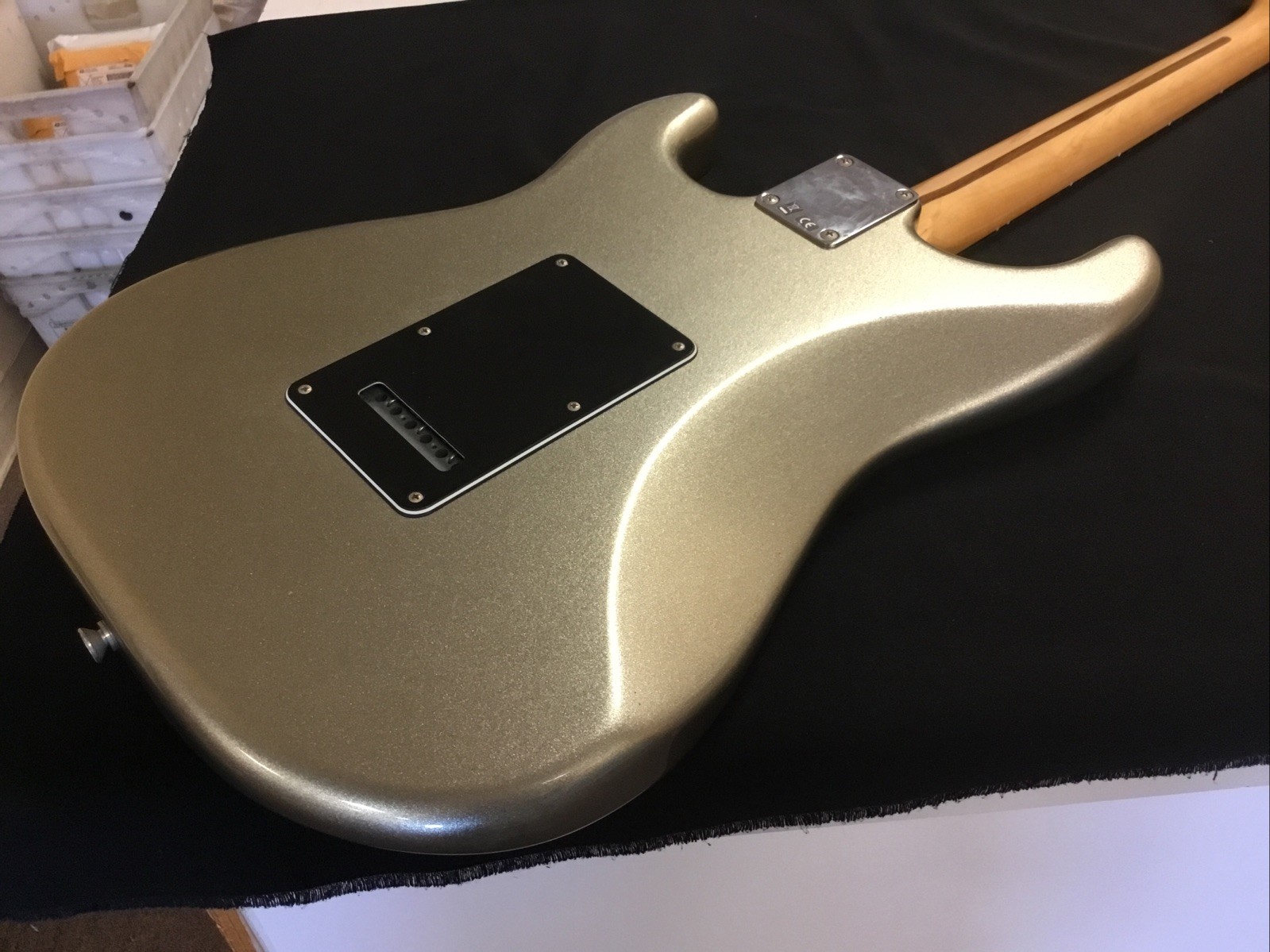 2012 Mexico Fender Blacktop HSH RW TSV Stratocaster, Titanium Silver Guitar MIM
