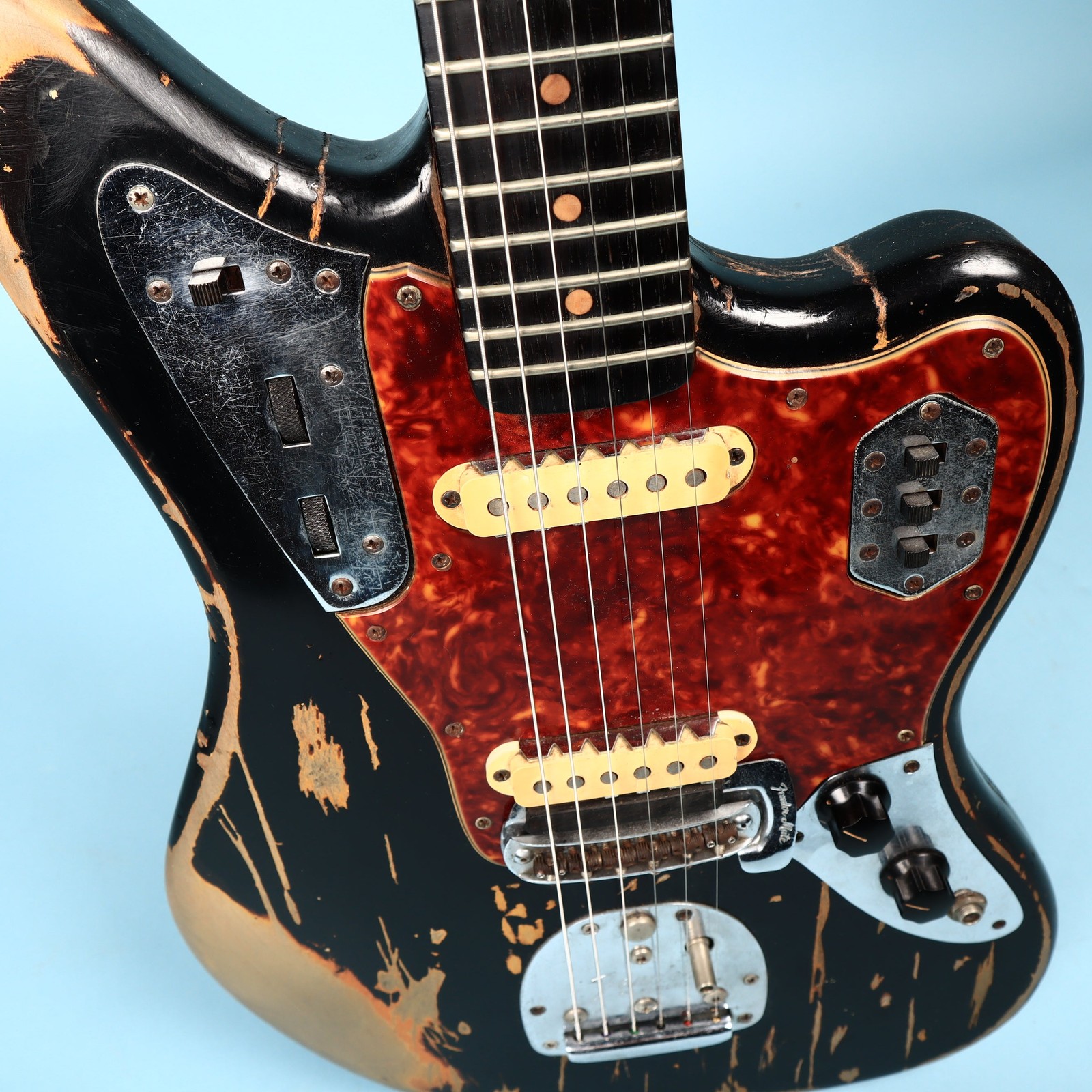 1963 Vintage Fender Jaguar Black Relic Electric Guitar