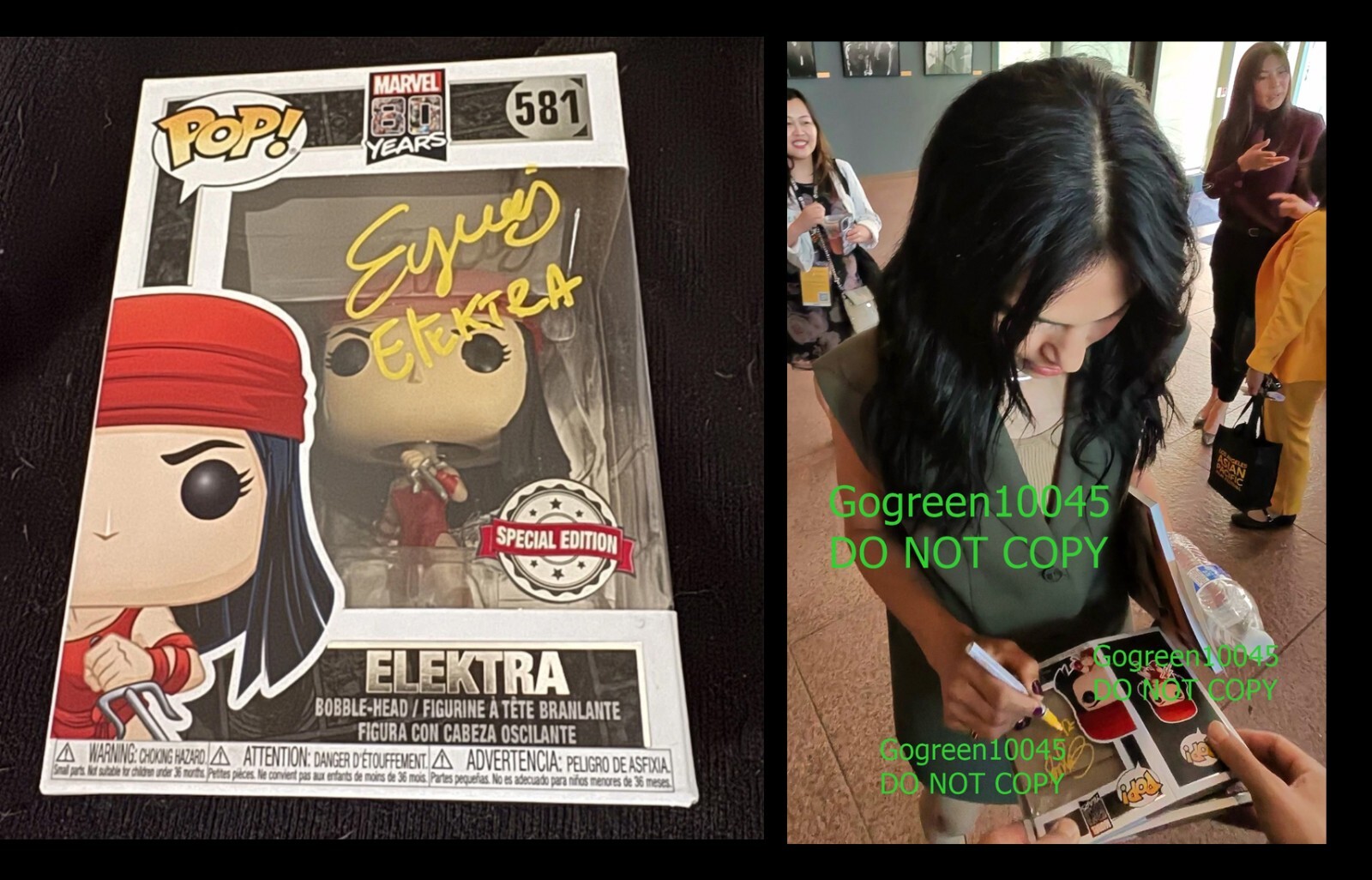 Elodie Yung signed Elektra funko pop Daredevil poster photo Born Again Marvel